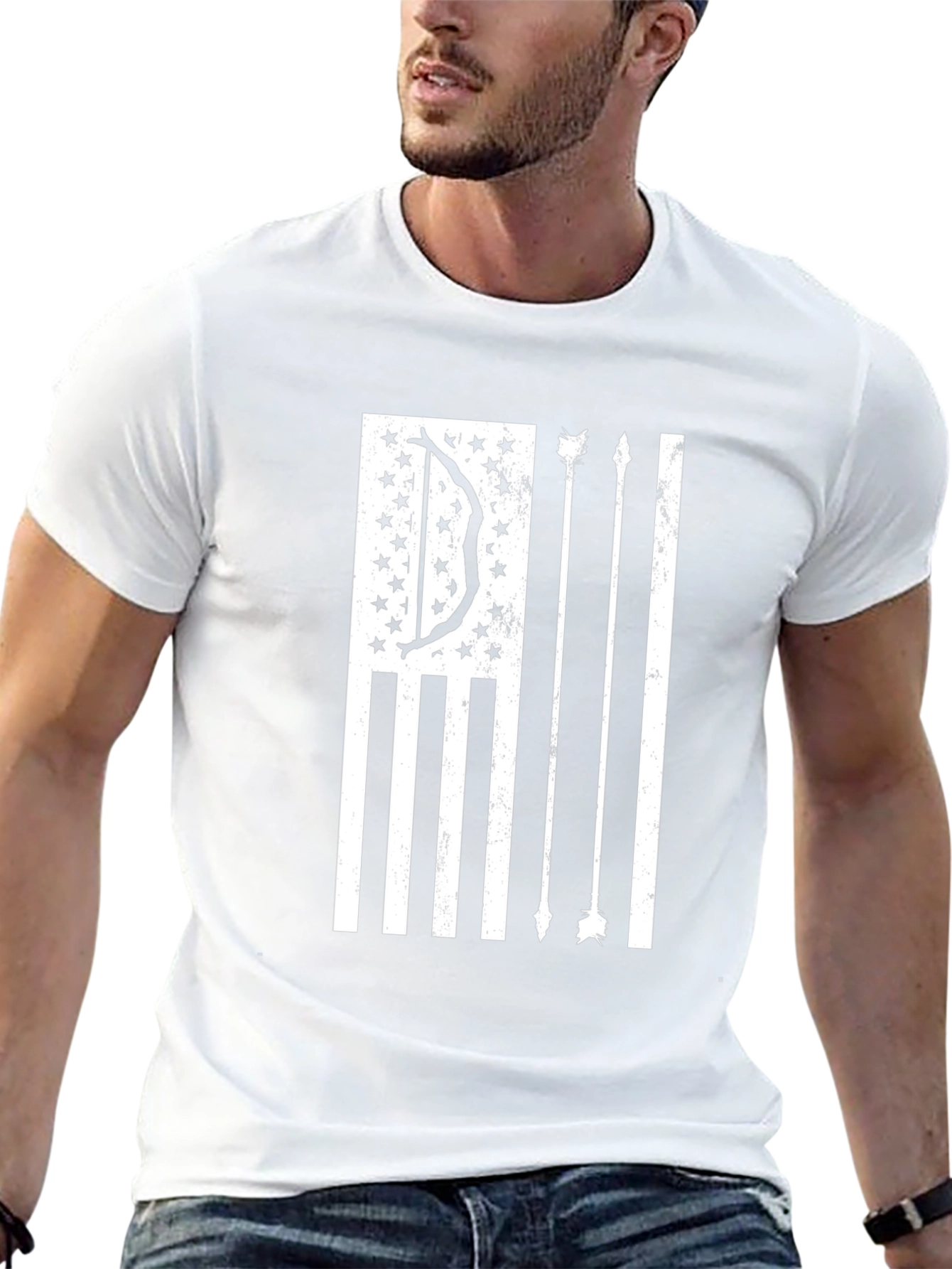 Archery USA Flag T-Shirt - Patriotic Bow Hunter Tee