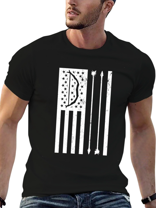 Archery USA Flag T-Shirt - Patriotic Bow Hunter Tee