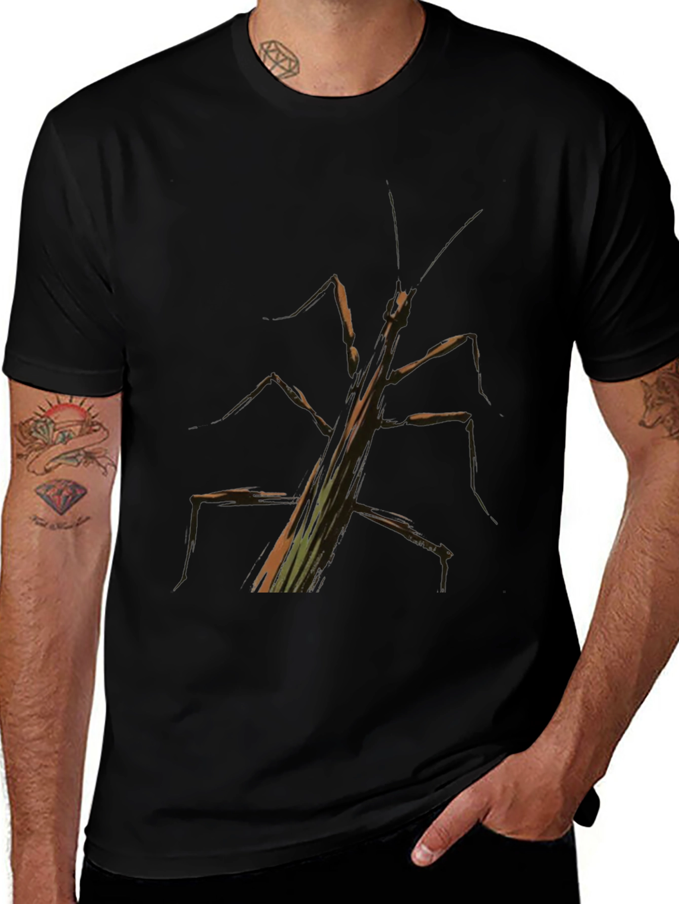 Stick Bug Graphic Tee - Black