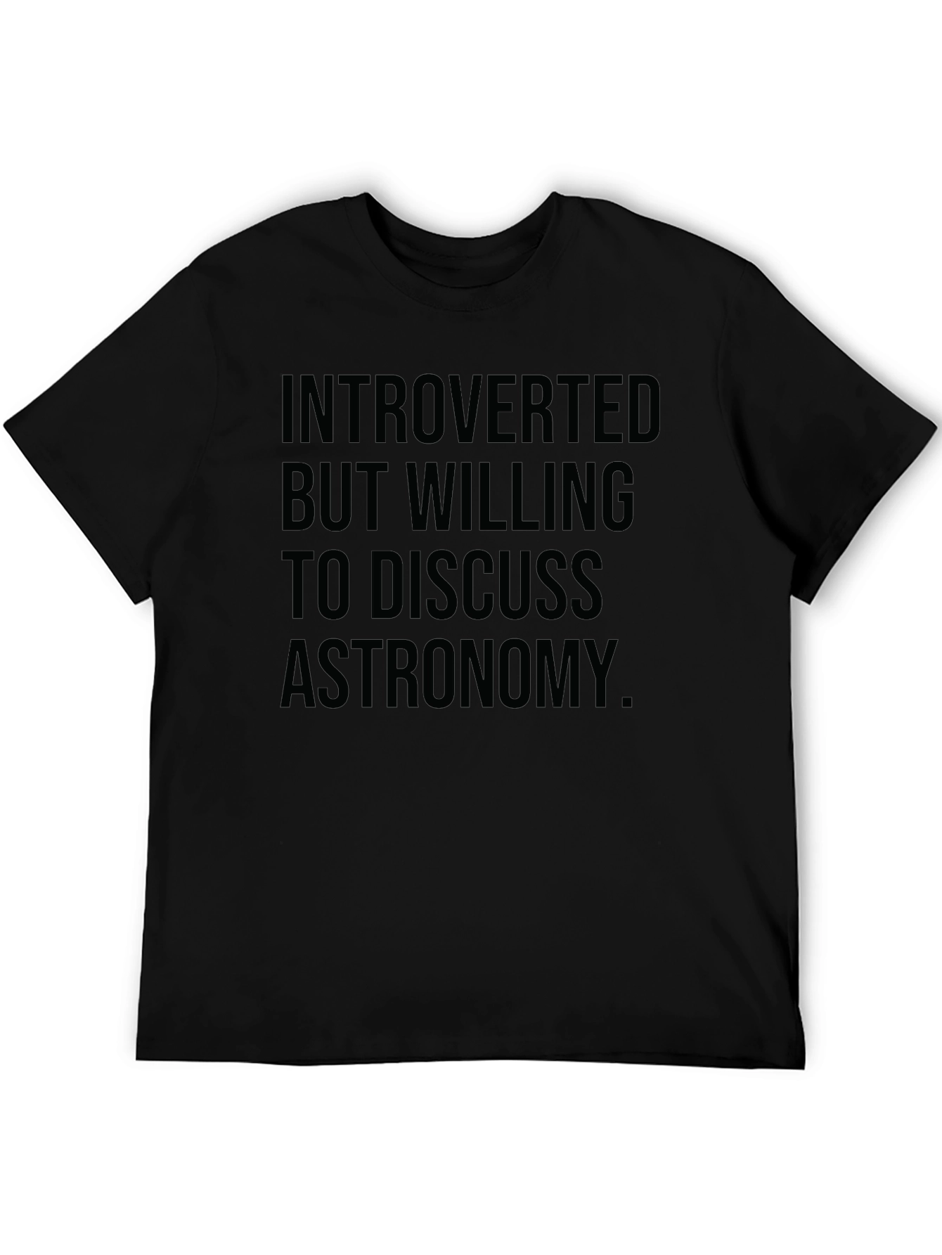 Introverted Astronomy Lover Black T-Shirt