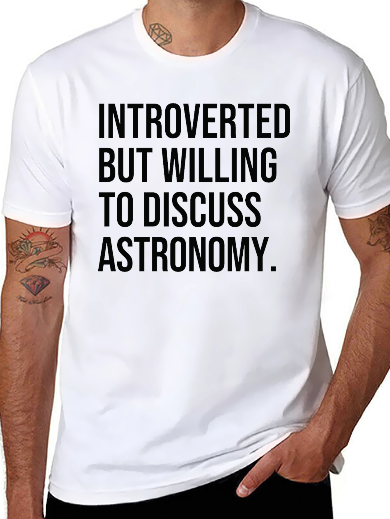 Introverted Astronomy Lover Black T-Shirt