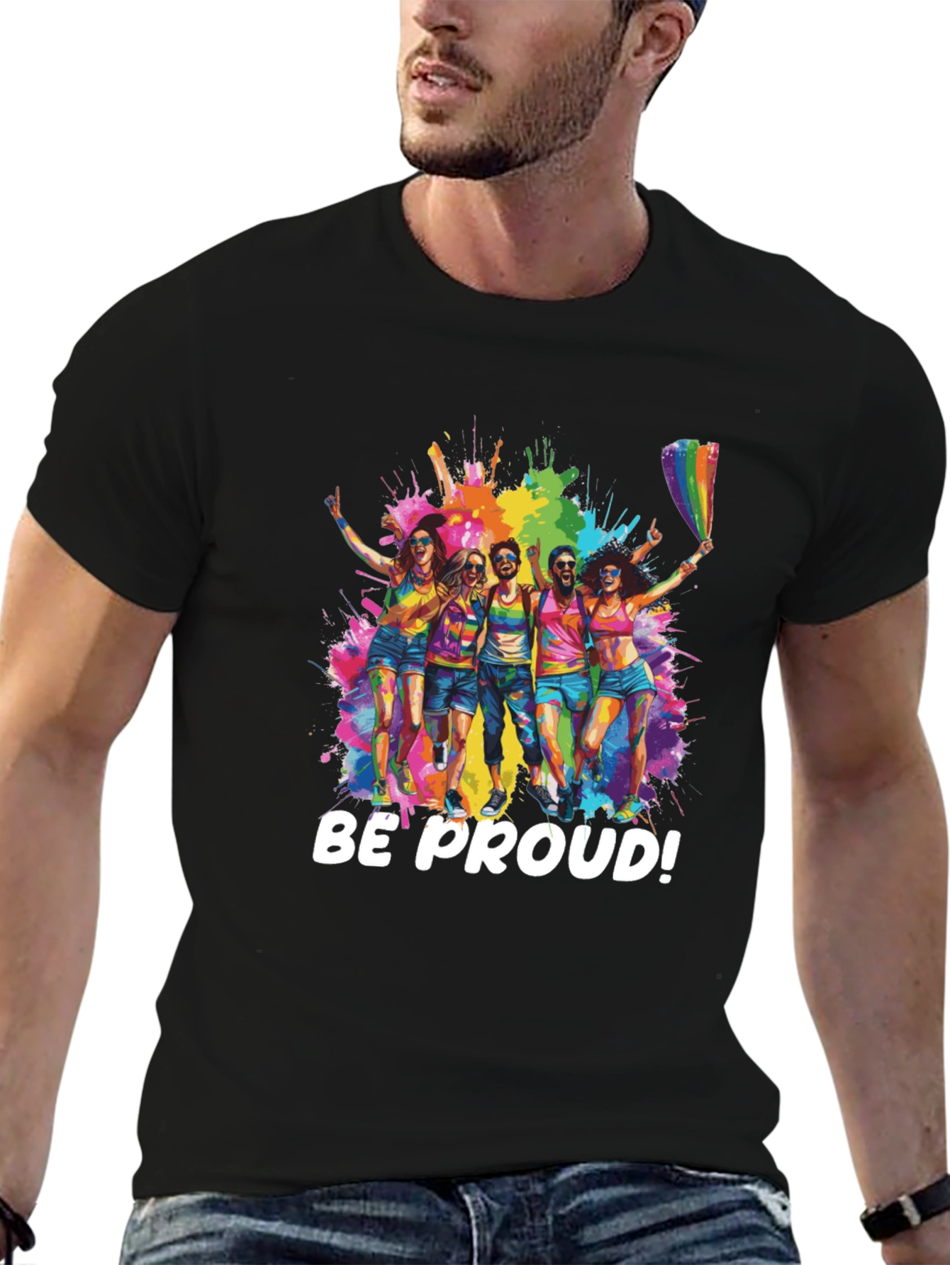 Be Proud Pride T-Shirt - Rainbow Celebration