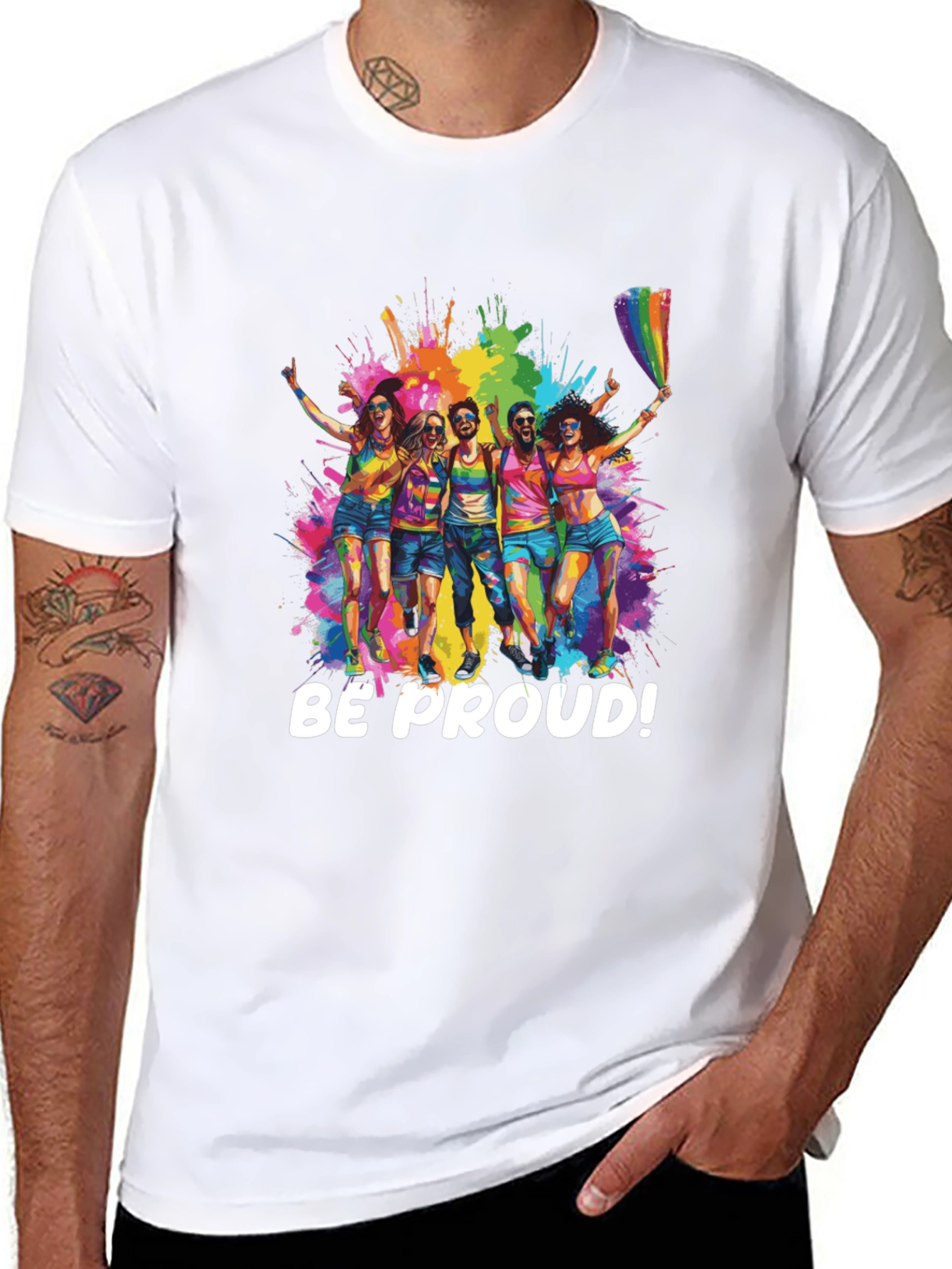 Be Proud Pride T-Shirt - Rainbow Celebration