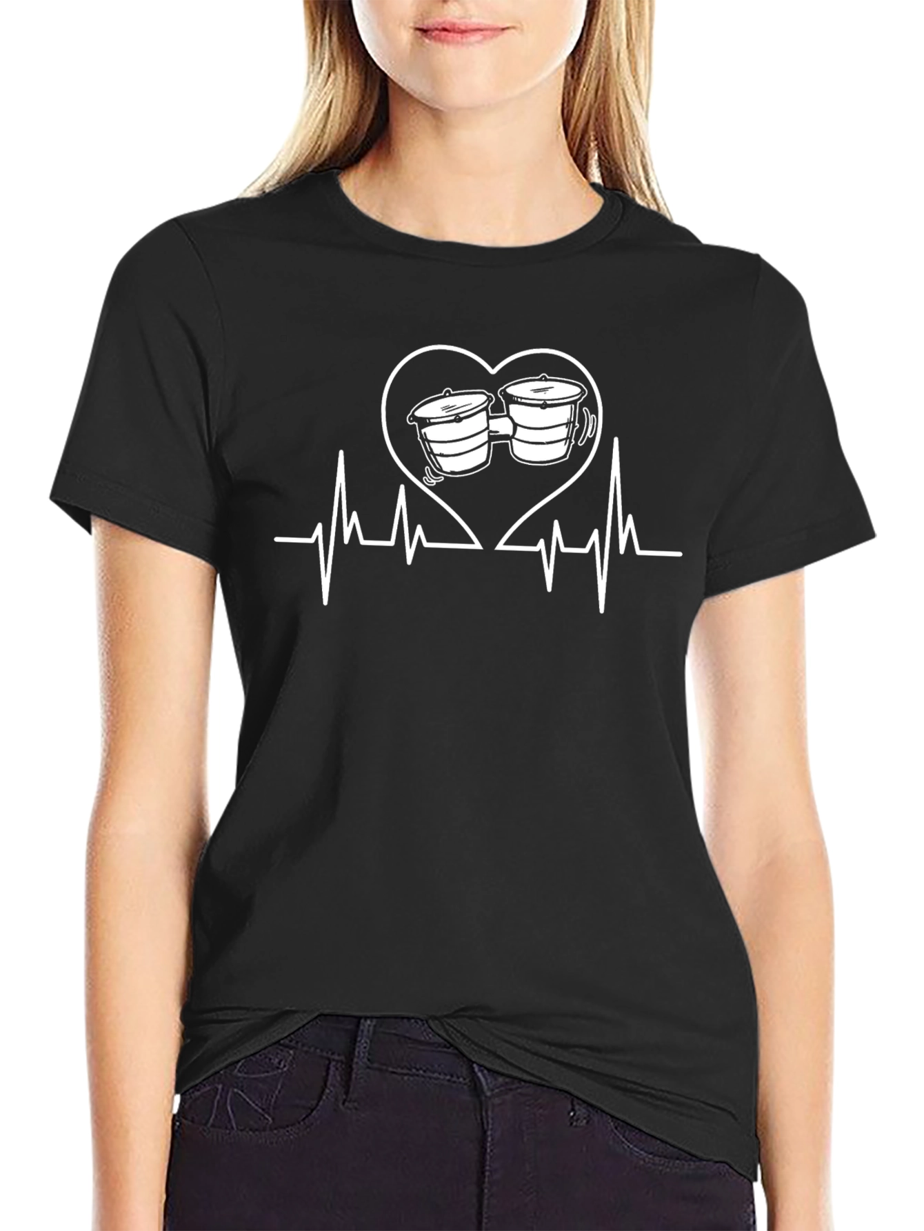Heartbeat Bongo Drums Musician T-Shirt