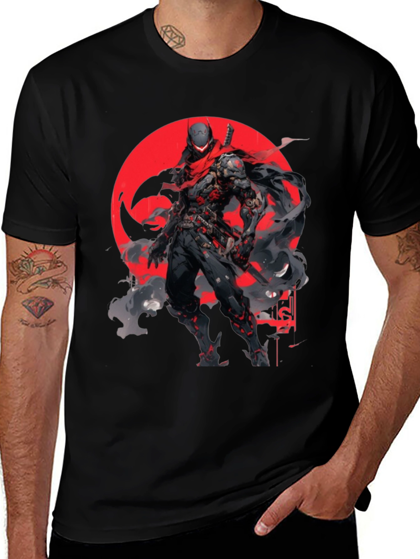 Cyber Ninja Black T-Shirt - Unique Graphic Tee
