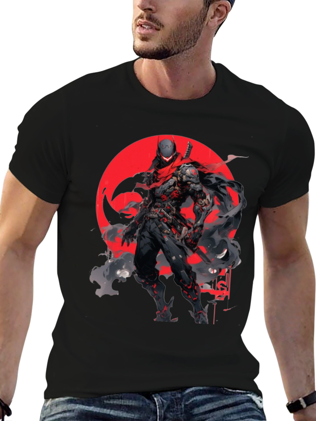 Cyber Ninja Black T-Shirt - Unique Graphic Tee