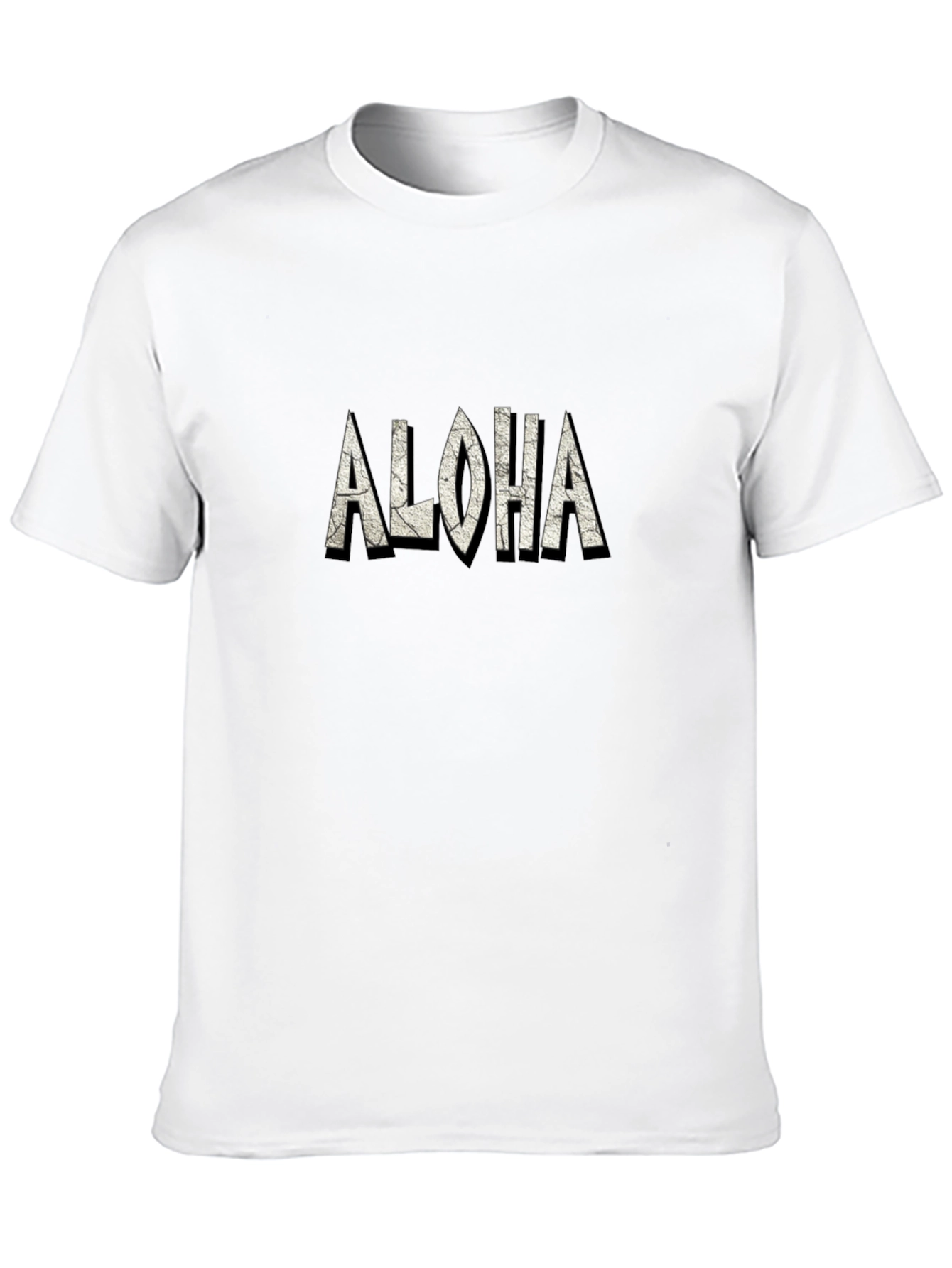 Aloha Graphic Print Tee - Casual Black T-Shirt
