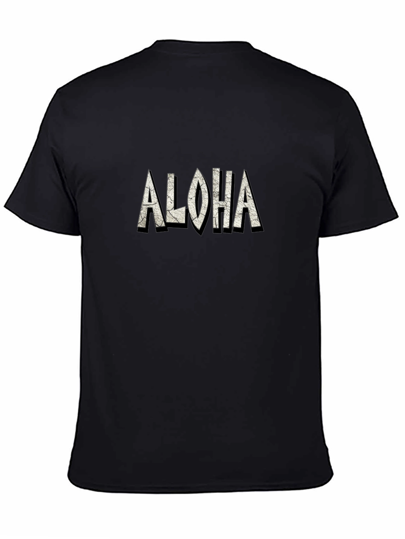 Aloha Graphic Print Tee - Casual Black T-Shirt