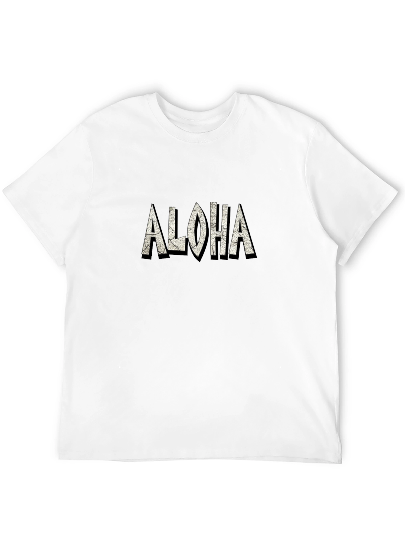 Aloha Graphic Print Tee - Casual Black T-Shirt