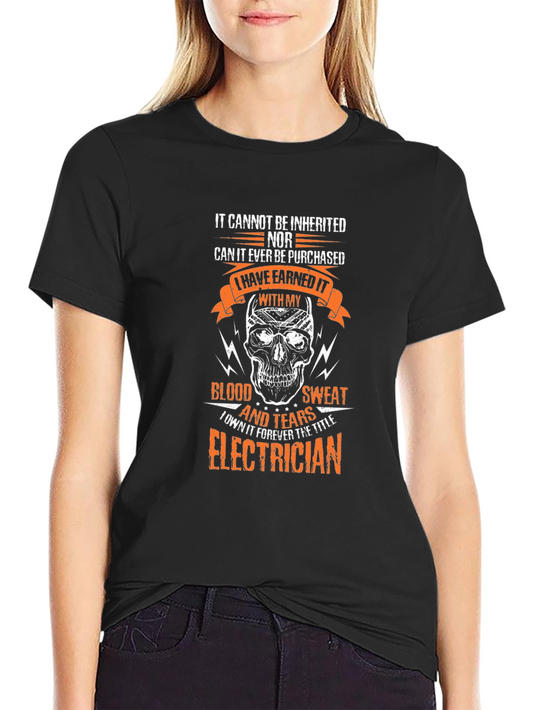Electrician Earned Skull T-Shirt