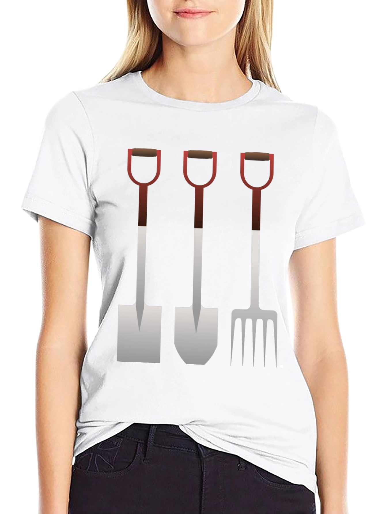 Gardening Tool Graphic Tee - Black Cotton Shirt