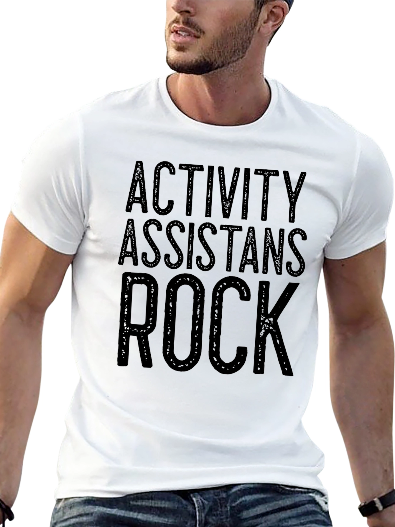 Activity Assistants Rock Black Graphic Tee Shirt