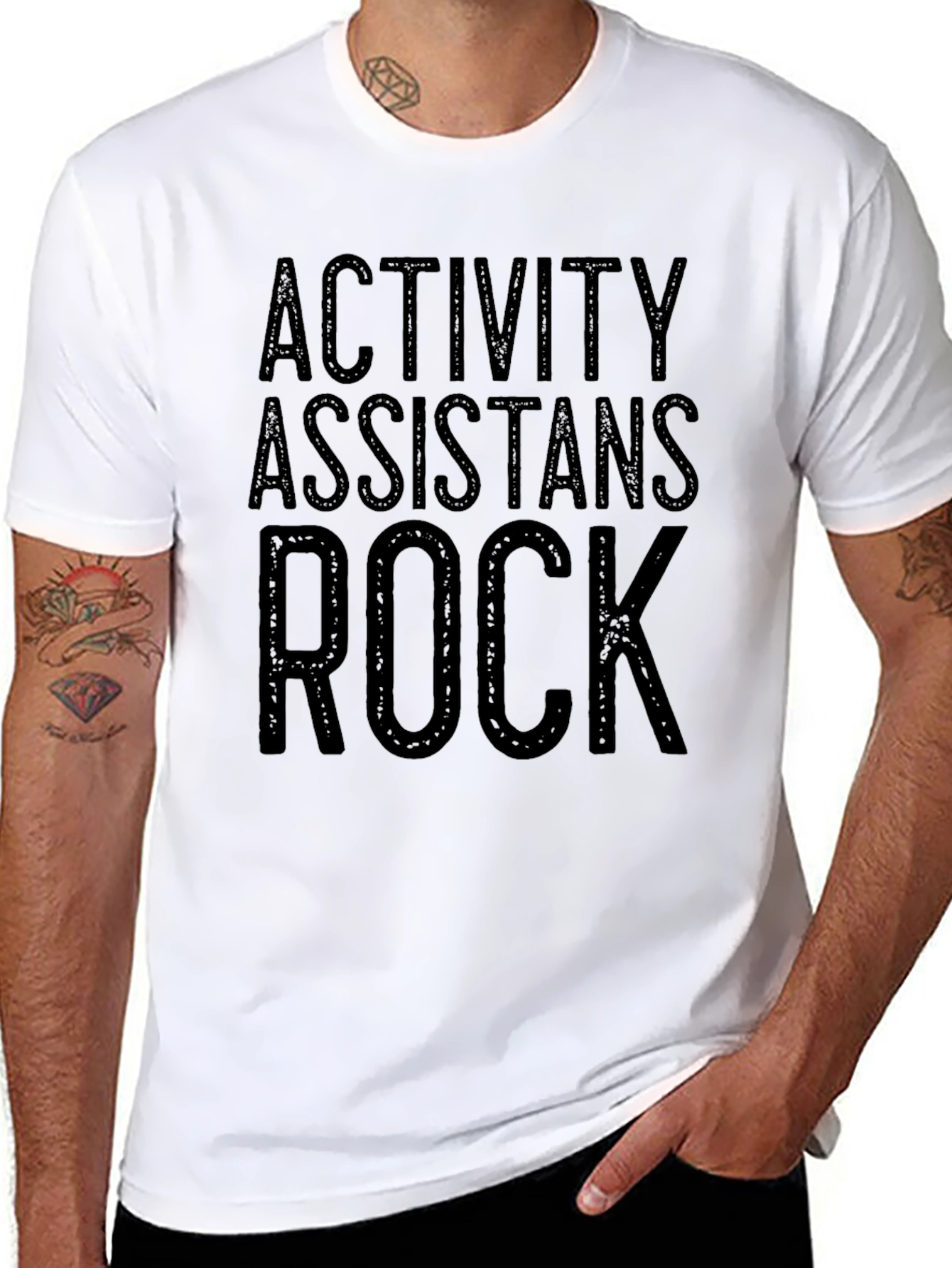 Activity Assistants Rock Black Graphic Tee Shirt