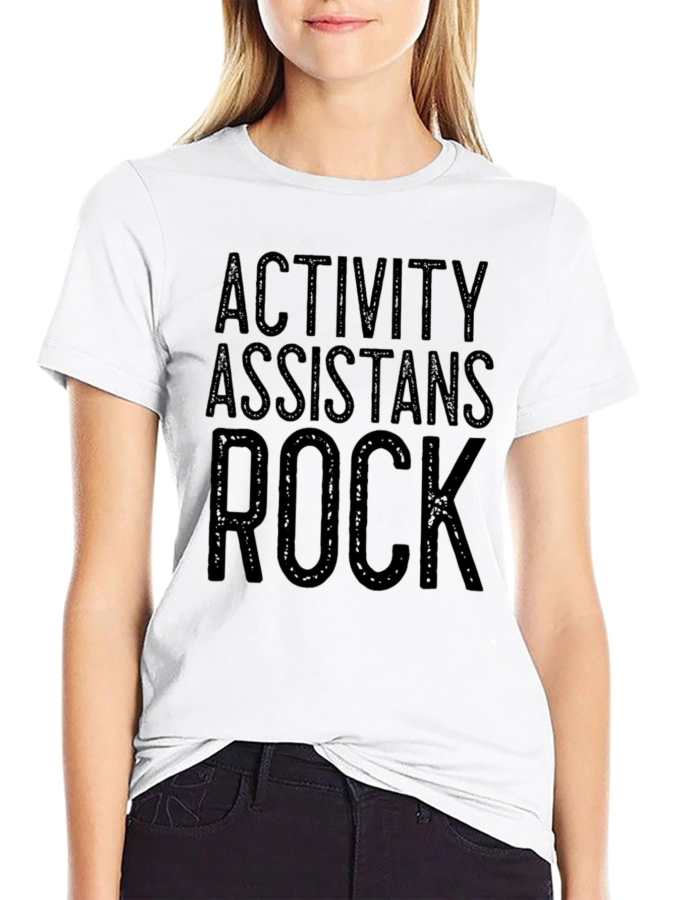 Activity Assistants Rock Black Graphic Tee Shirt