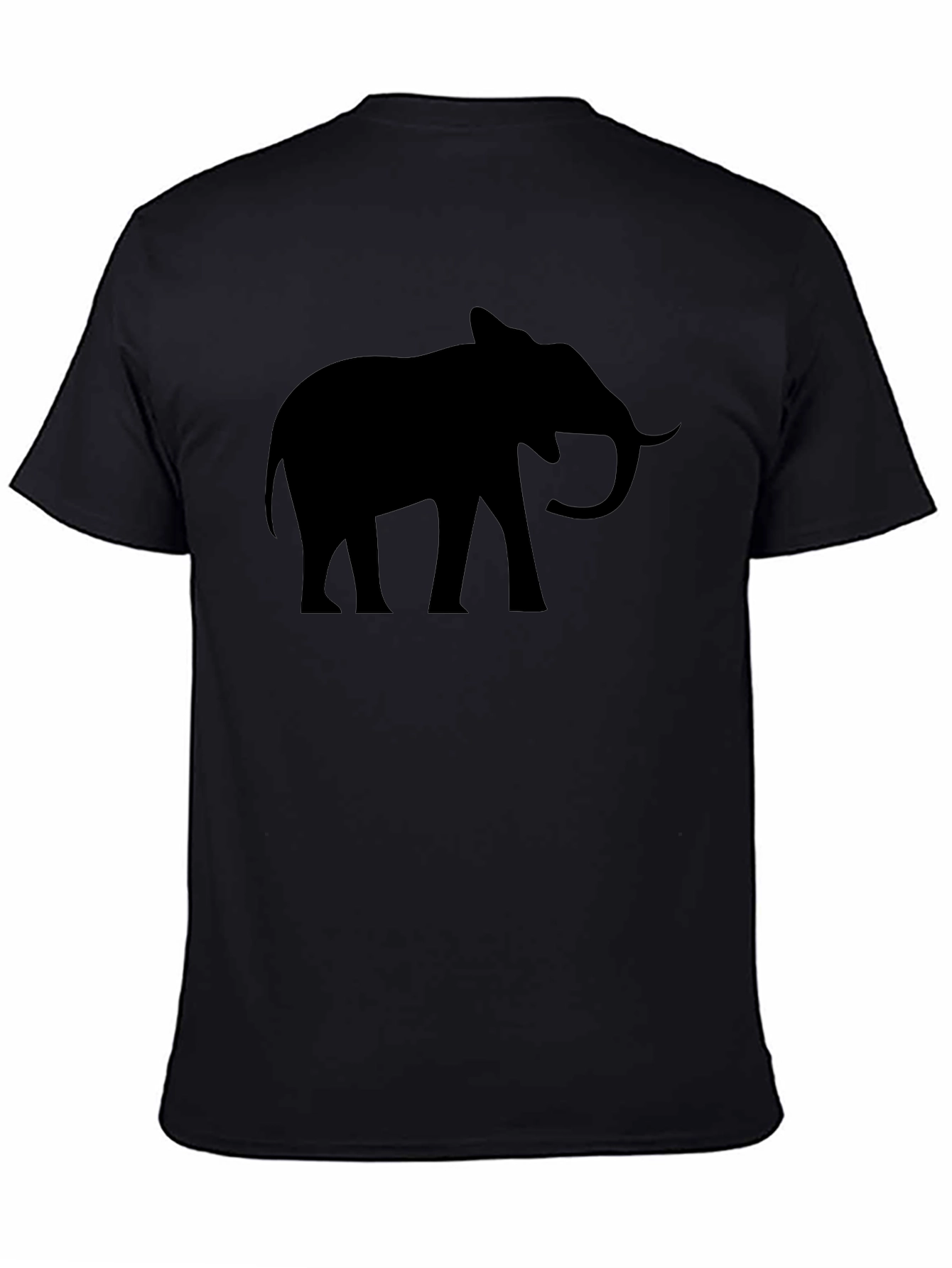 Elephant Silhouette Graphic Tee - Black