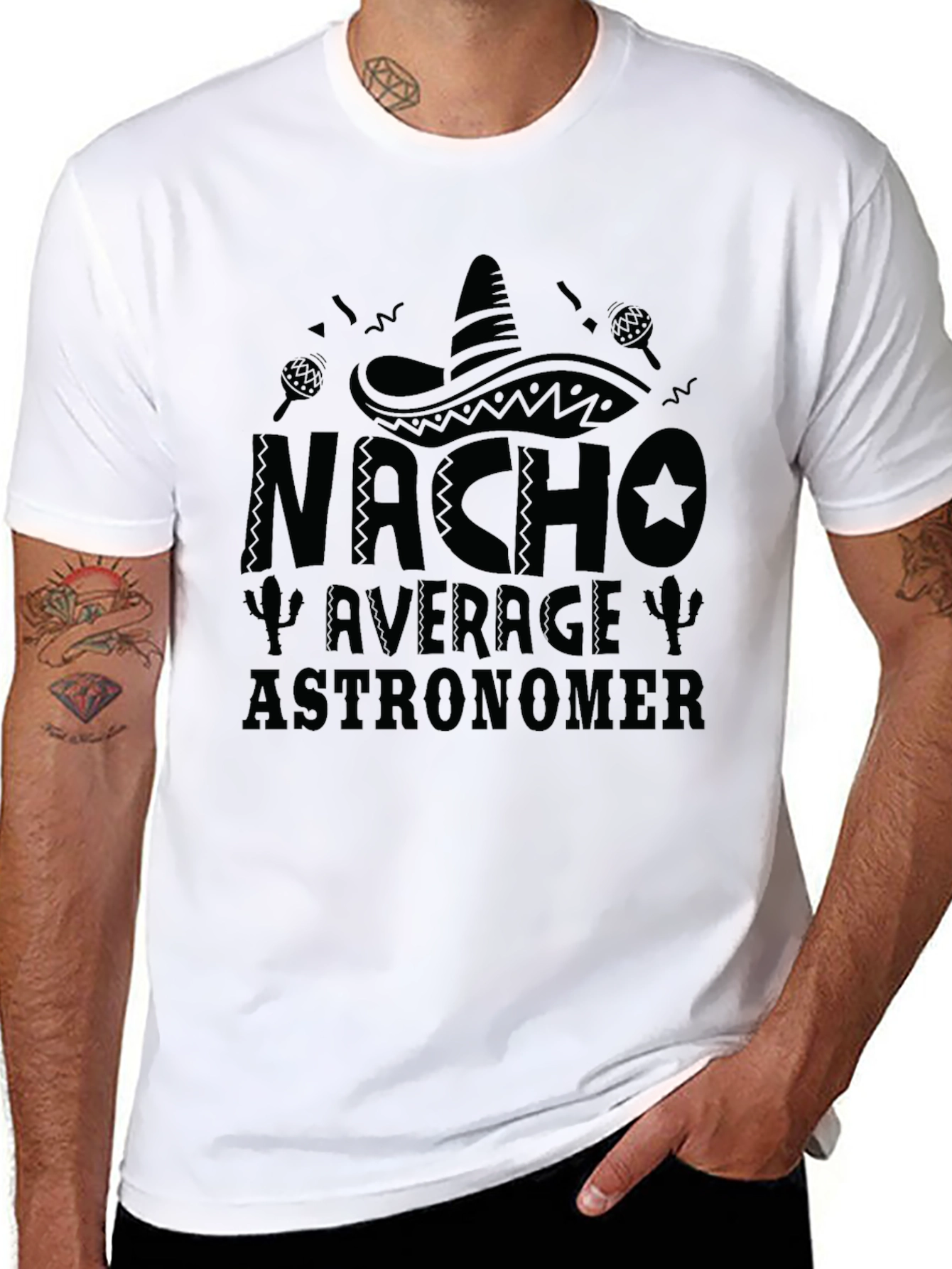 Nacho Average Astronomer Black T-Shirt