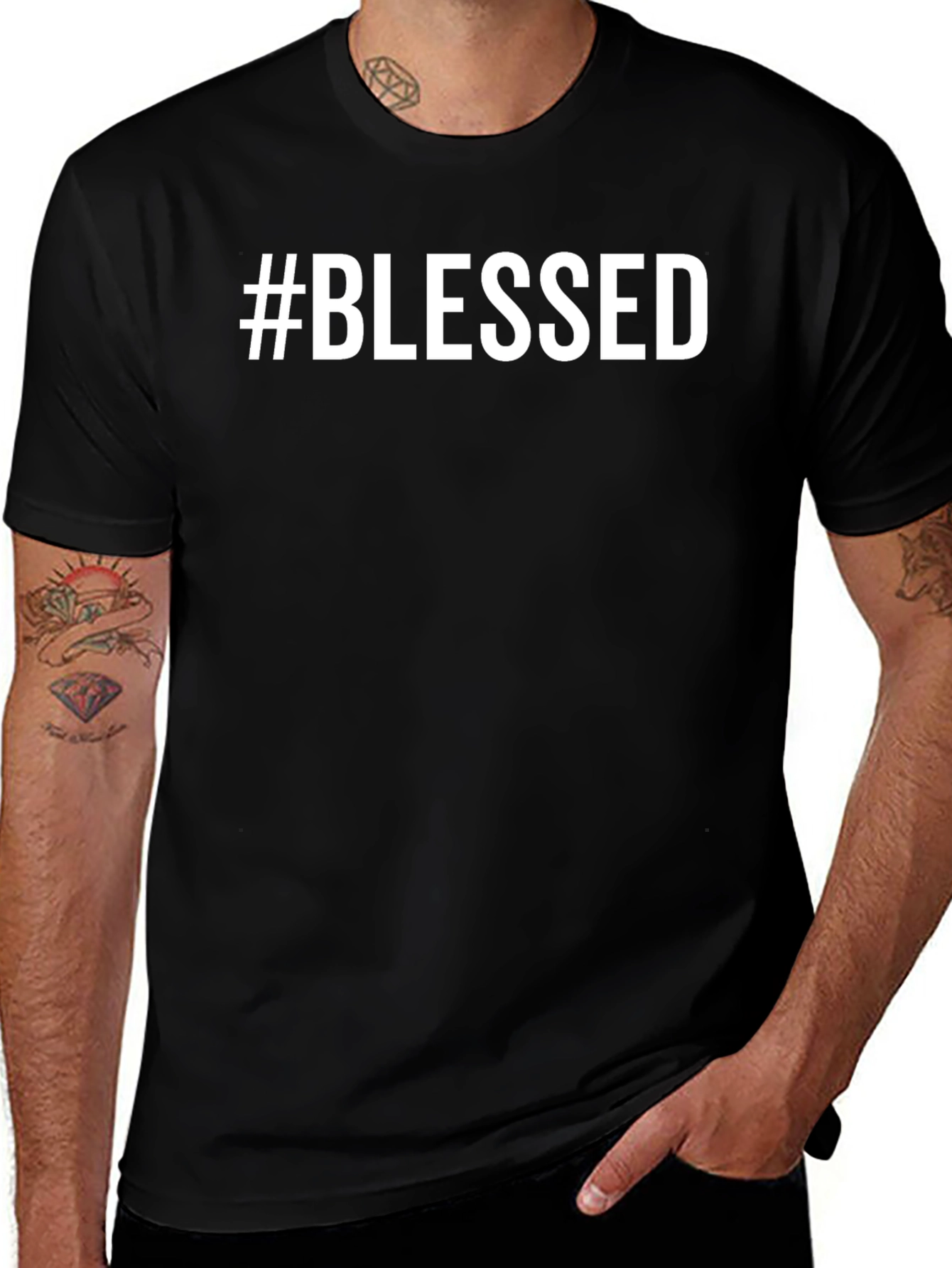 #BLESSED Black Graphic T-Shirt - Casual Style