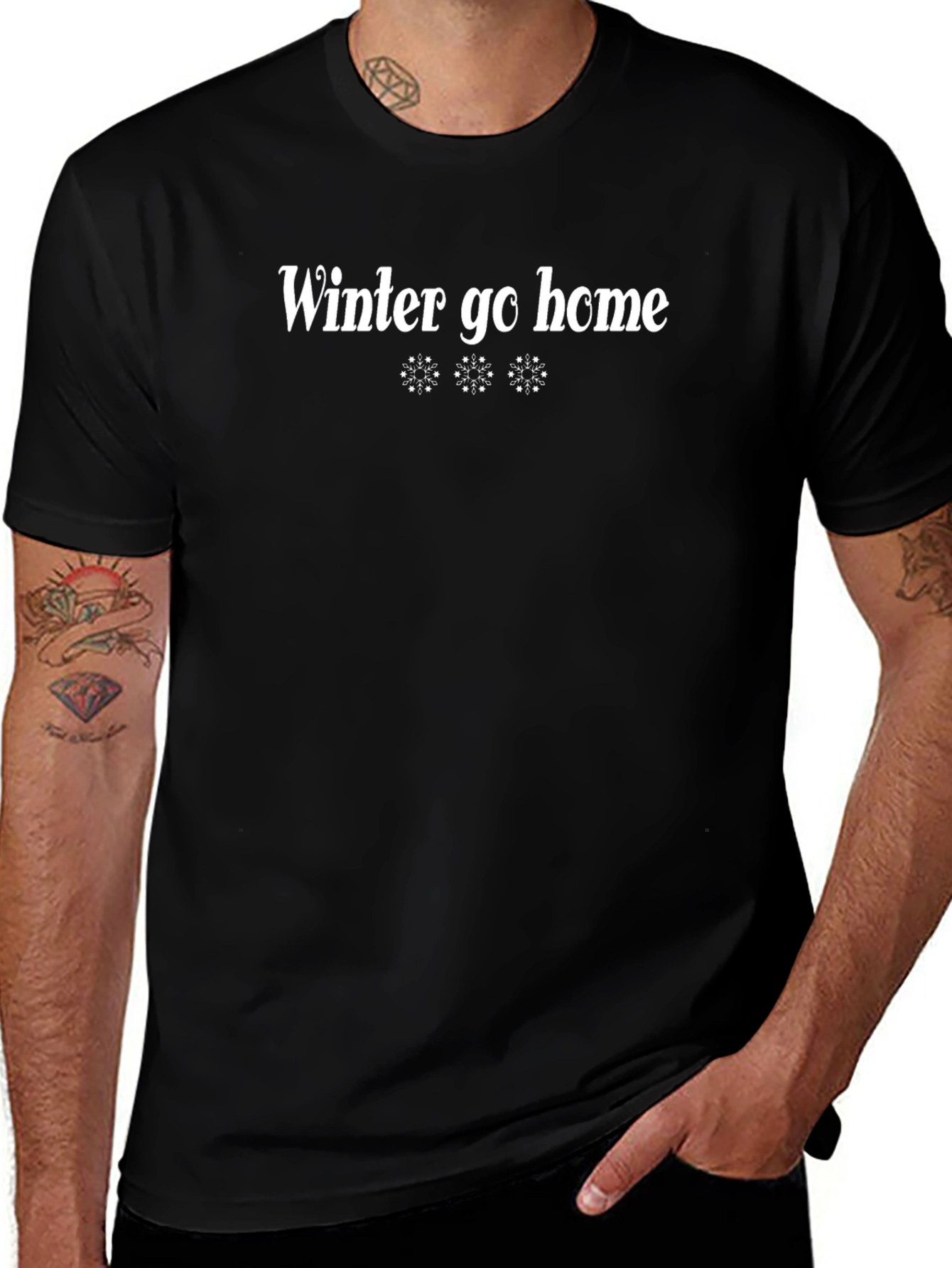 Winter Go Home Black T-Shirt