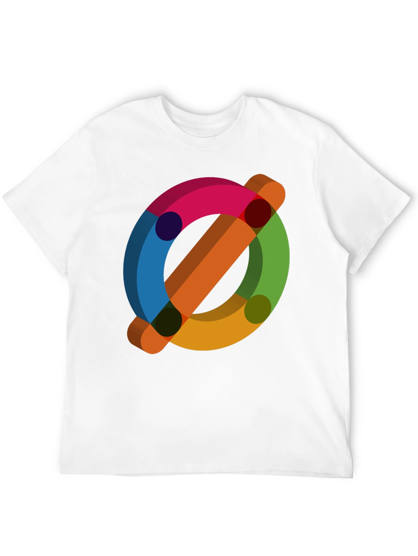 Abstract Geometric Graphic Print T-Shirt - Modern Casual Wear