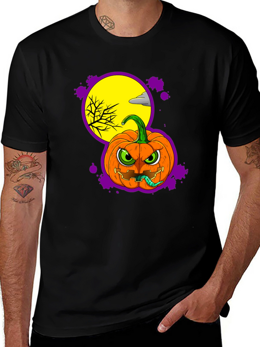 Halloween Pumpkin T-Shirt - Mens Black Graphic Tee