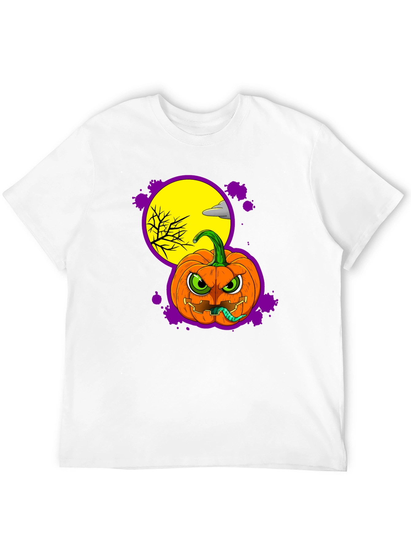 Halloween Pumpkin T-Shirt - Mens Black Graphic Tee