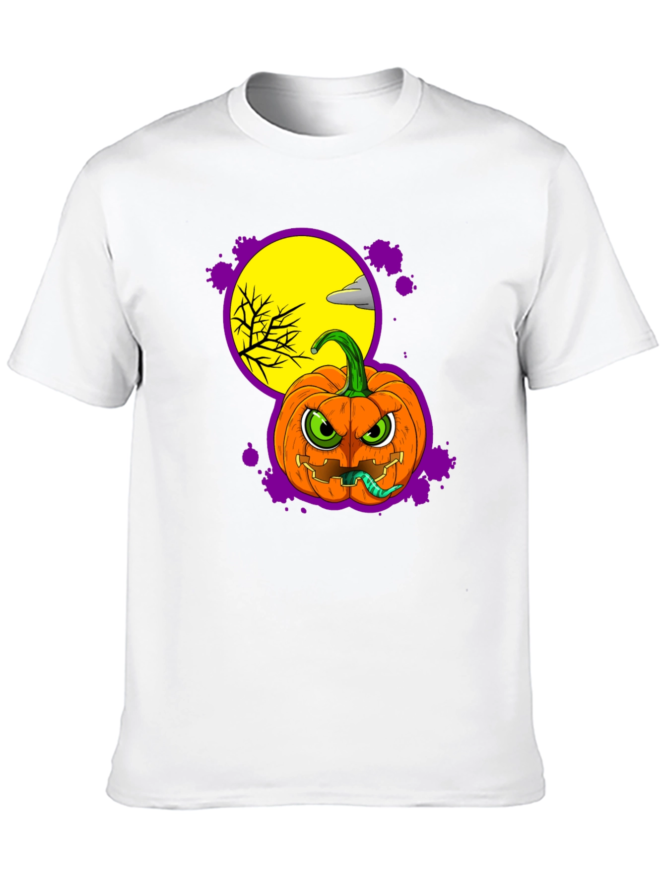 Halloween Pumpkin T-Shirt - Mens Black Graphic Tee