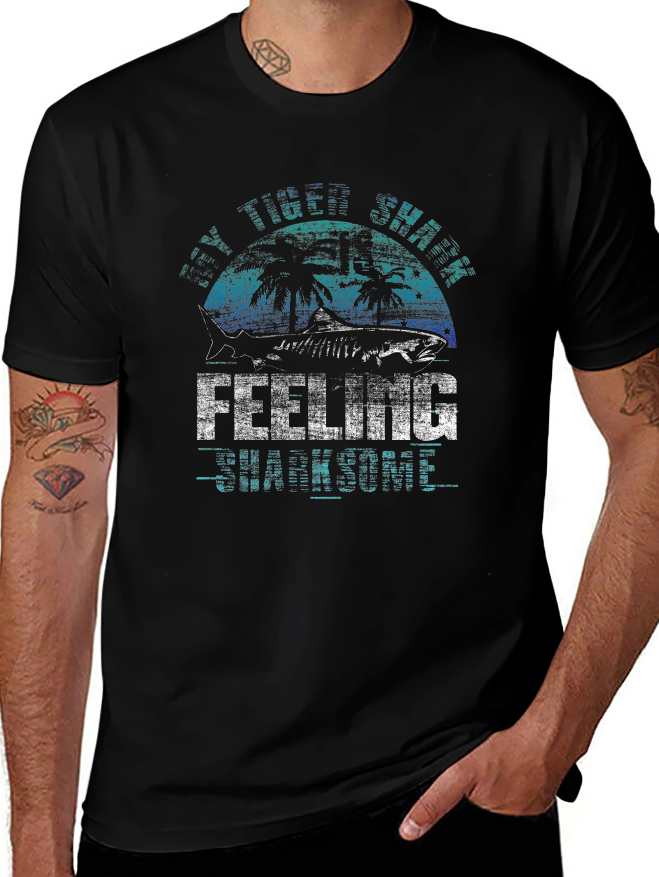 Feeling Sharksome T-Shirt - Tiger Shark Graphic Tee