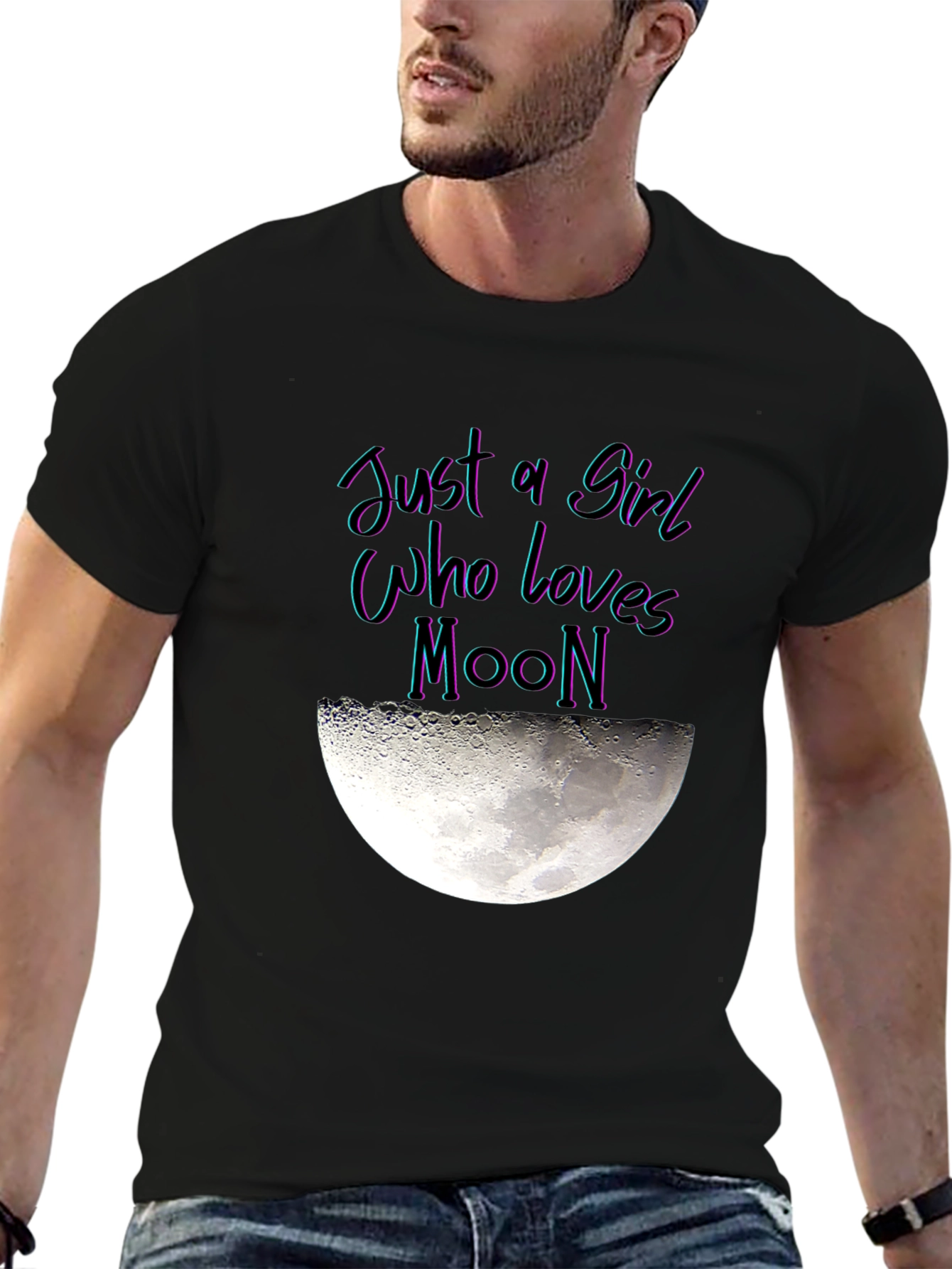 Just a Girl Who Loves Moon Graphic T-Shirt