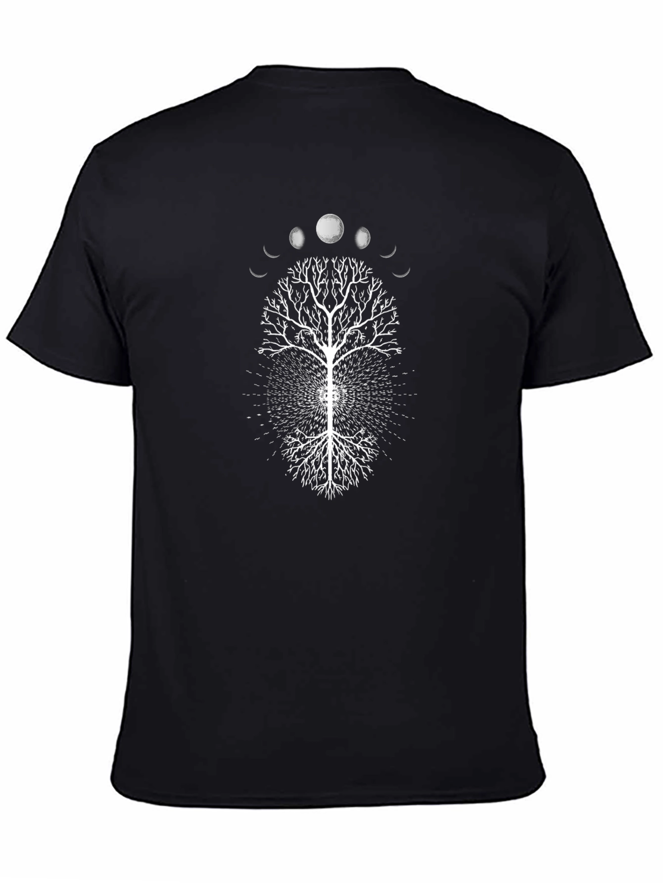 Mystic Tree Graphic Tee - Black Cotton T-Shirt