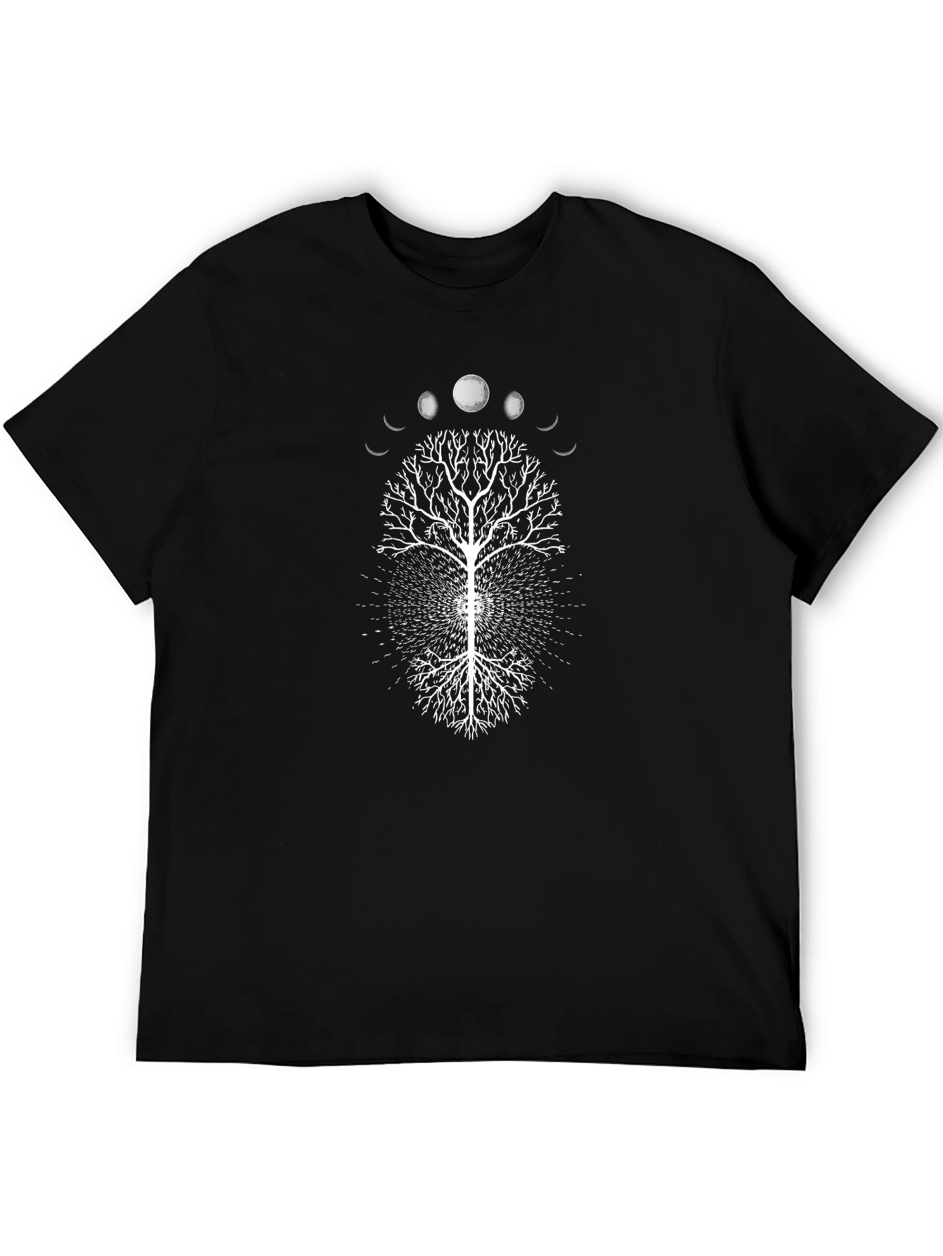 Mystic Tree Graphic Tee - Black Cotton T-Shirt