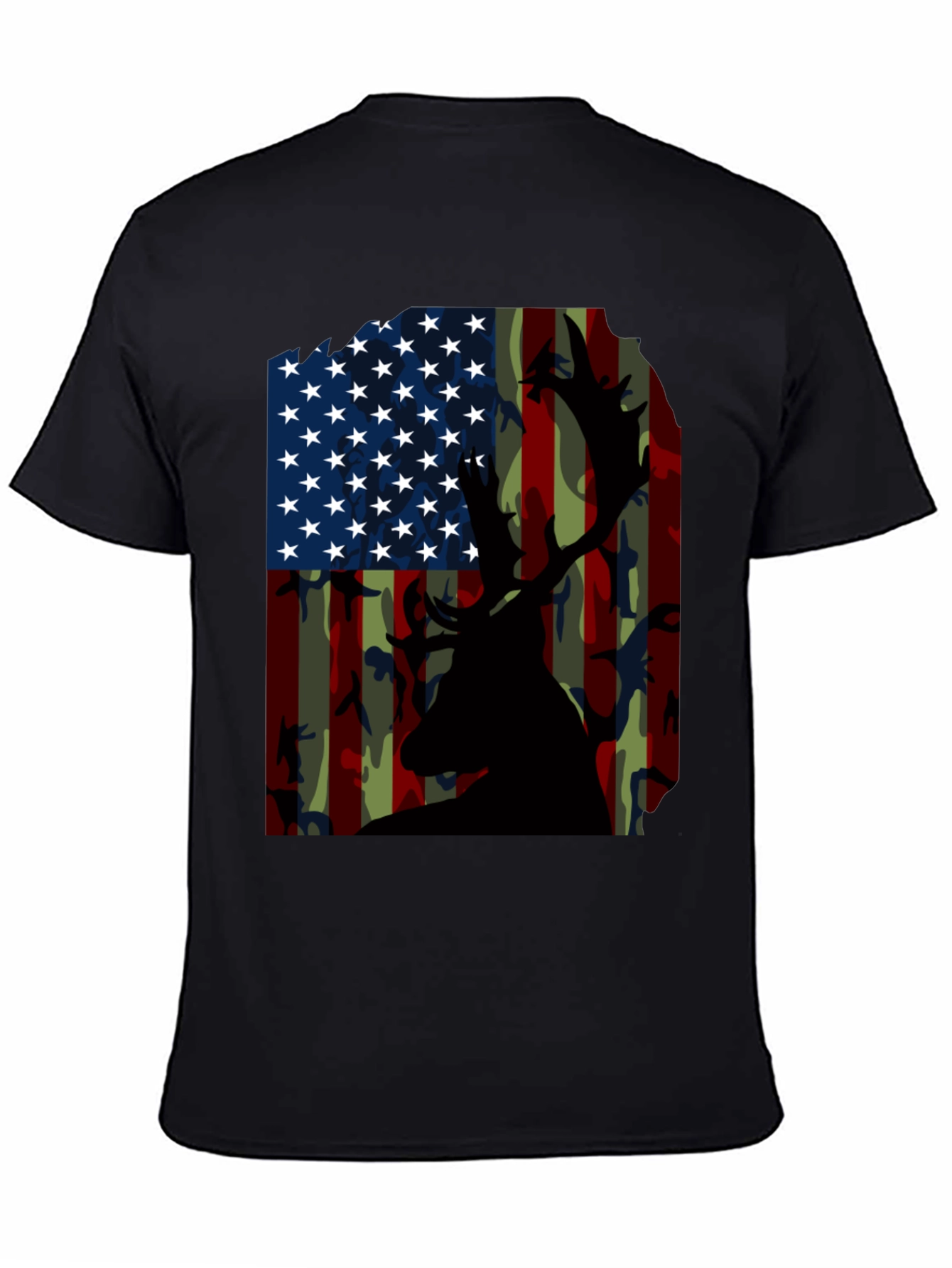 American Flag Deer Camo T-Shirt