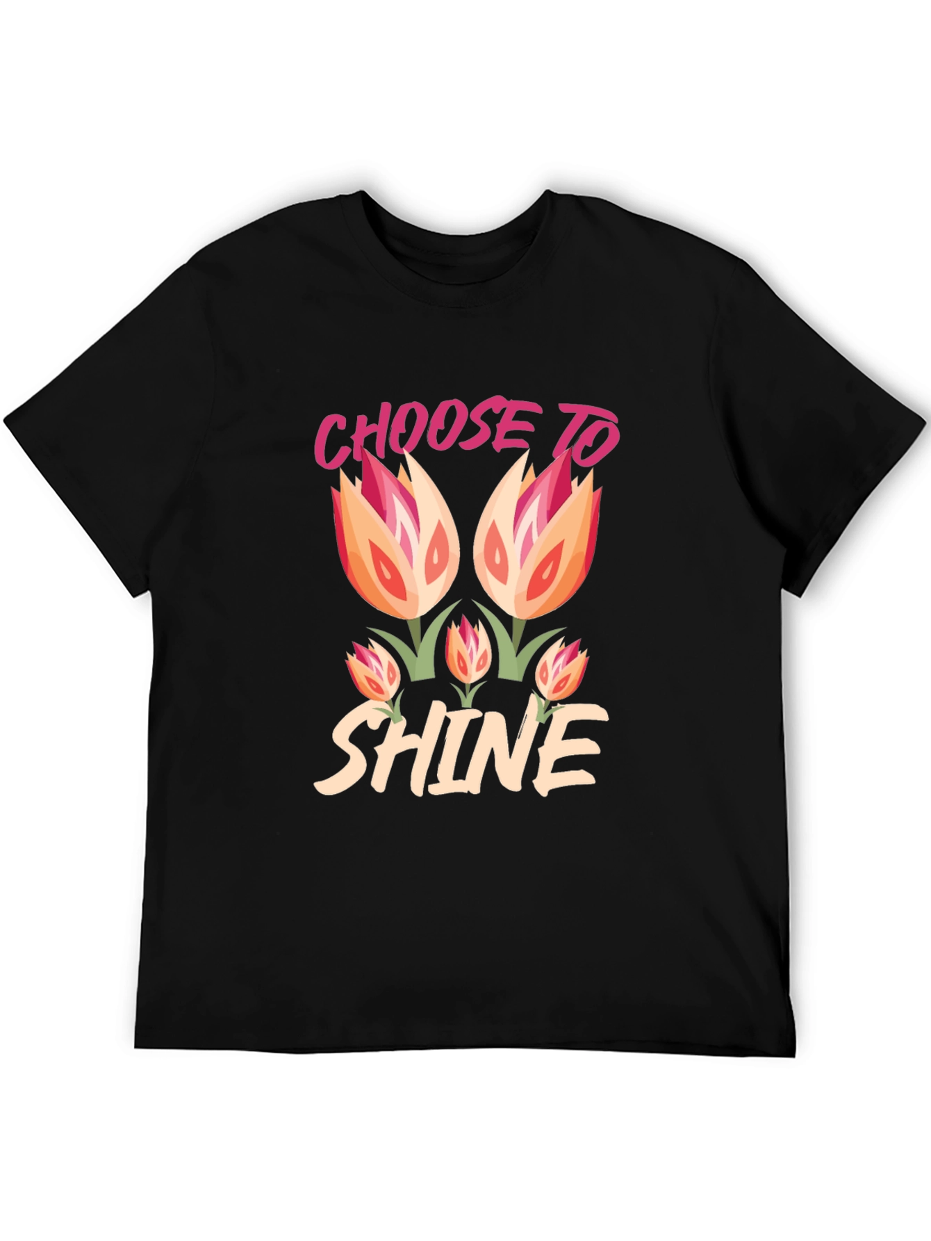 Choose to Shine Graphic Tee - Black Cotton Blend