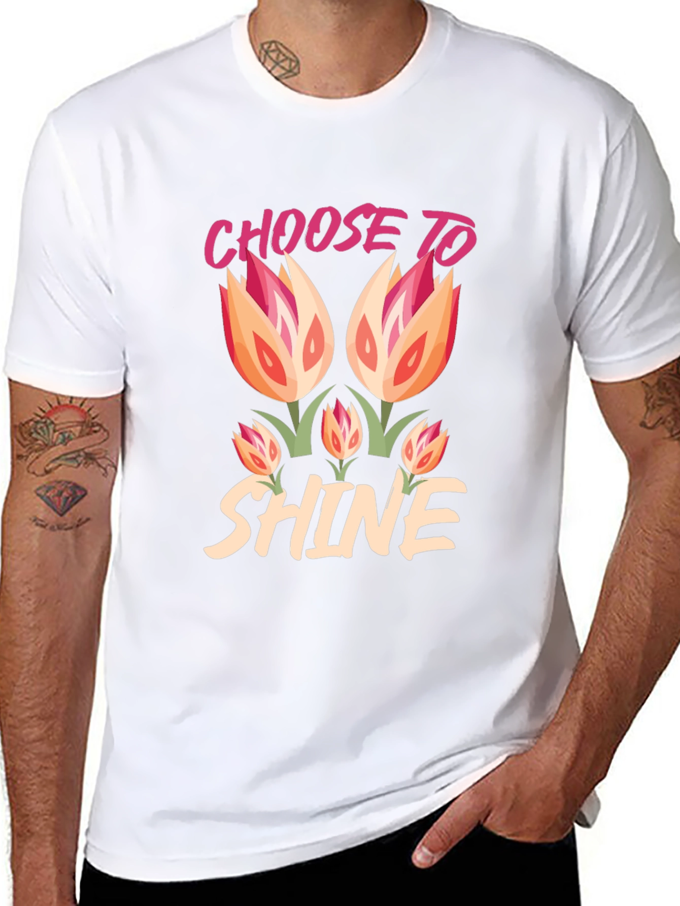 Choose to Shine Graphic Tee - Black Cotton Blend