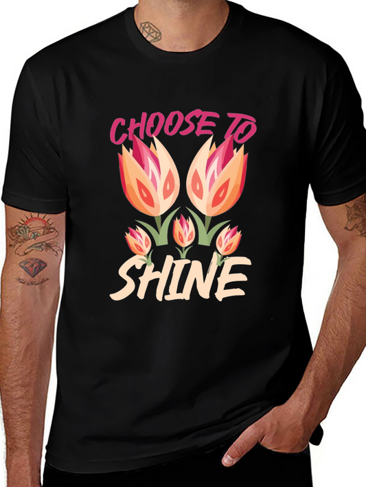 Choose to Shine Graphic Tee - Black Cotton Blend