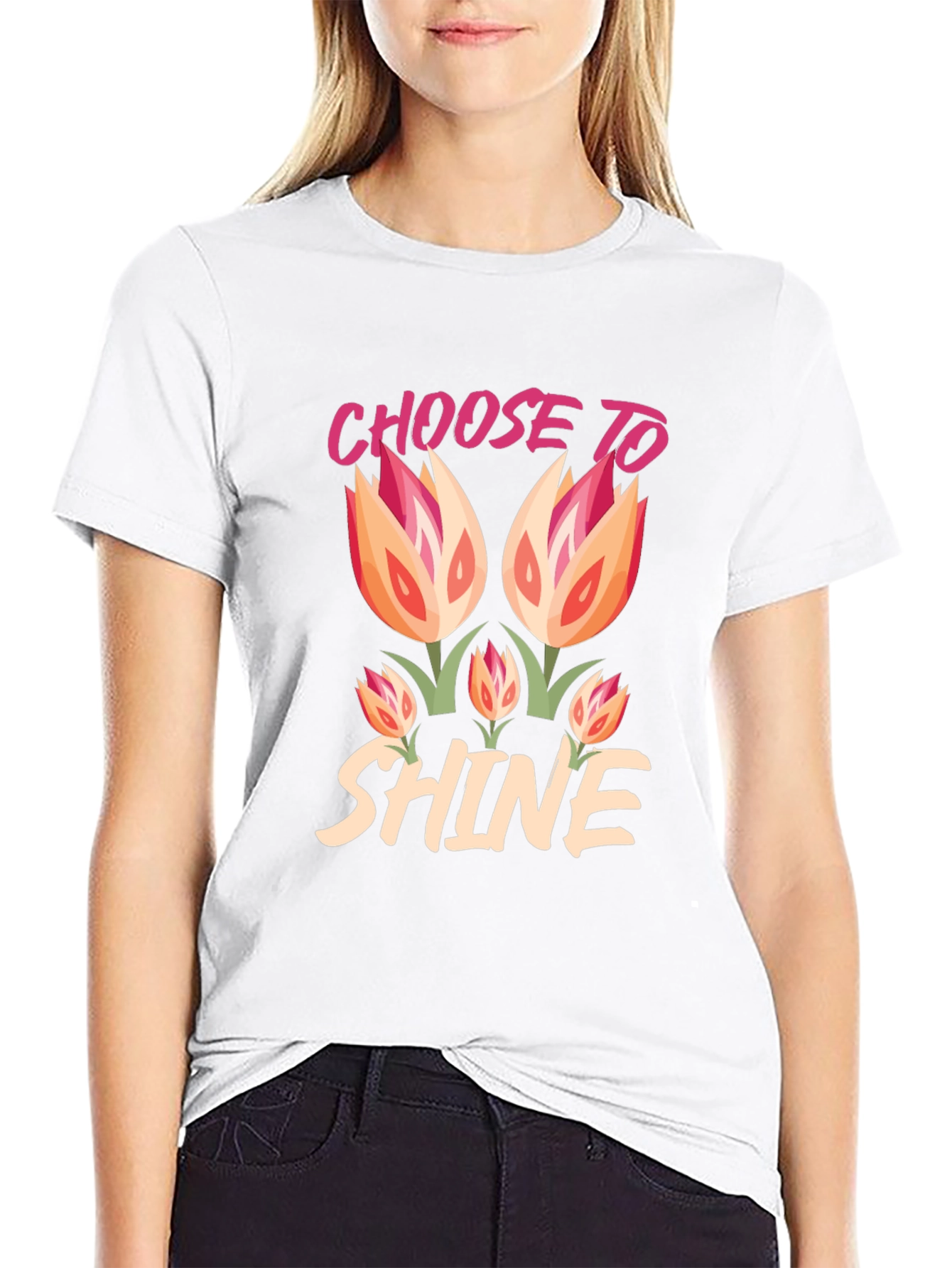 Choose to Shine Graphic Tee - Black Cotton Blend