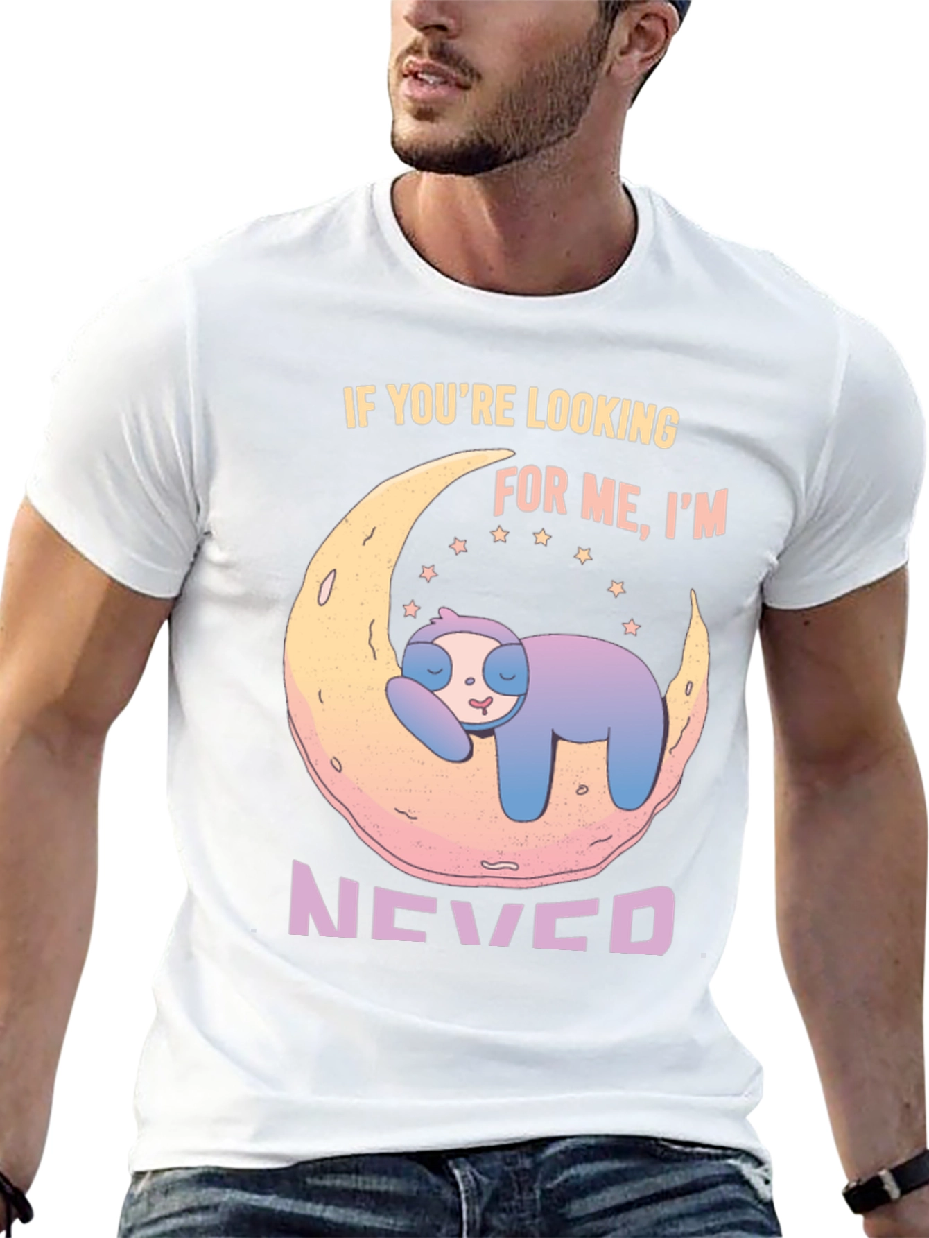 Lazy Sloth Moon Graphic Tee - Never Found!
