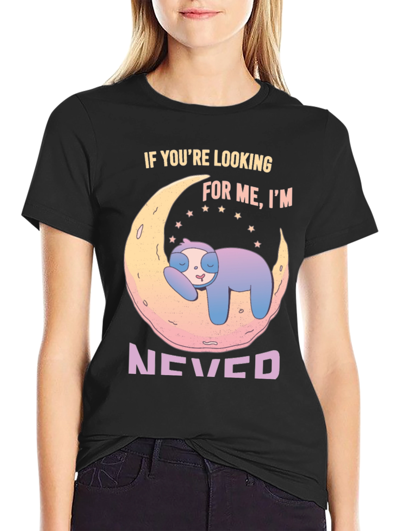 Lazy Sloth Moon Graphic Tee - Never Found!