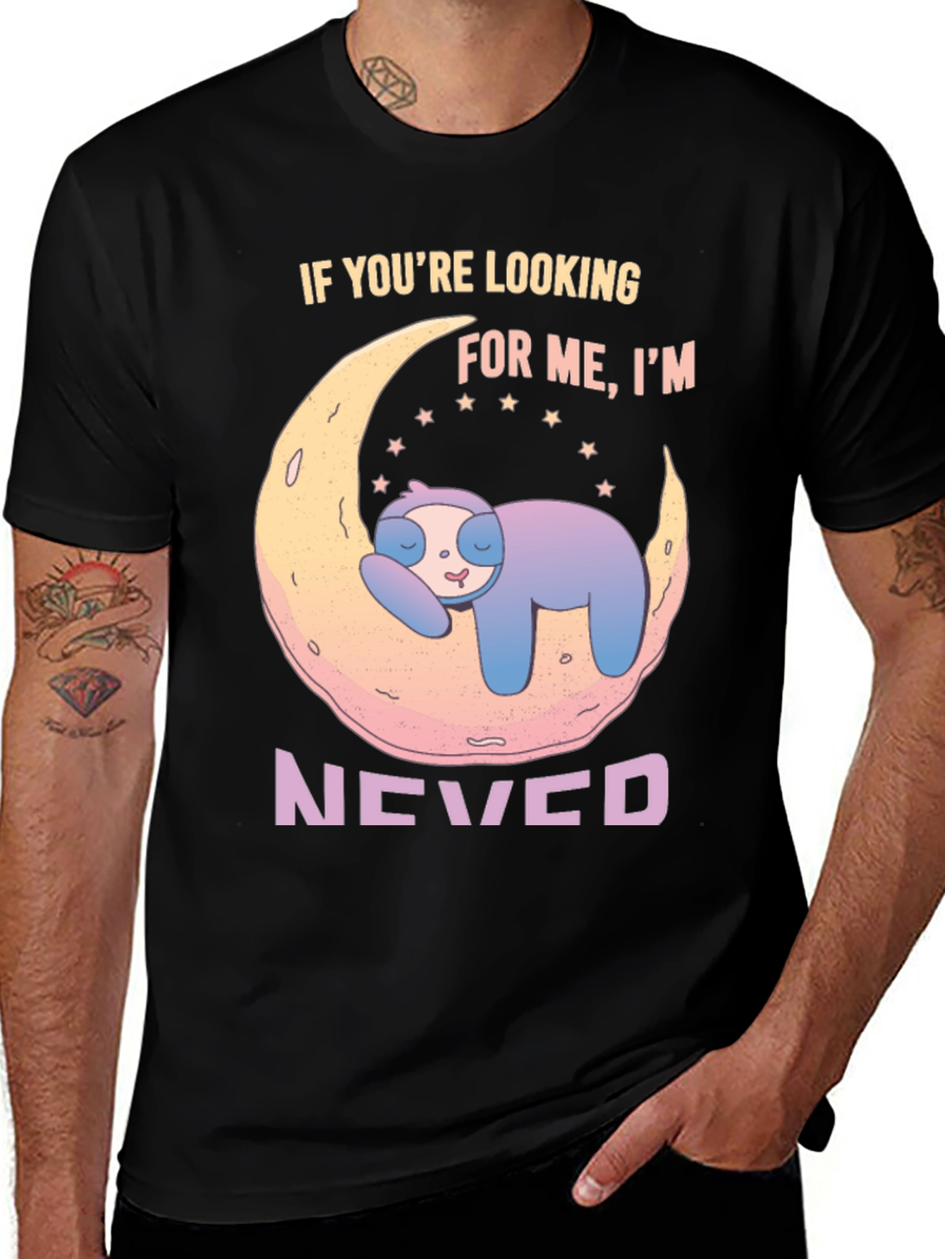 Lazy Sloth Moon Graphic Tee - Never Found!