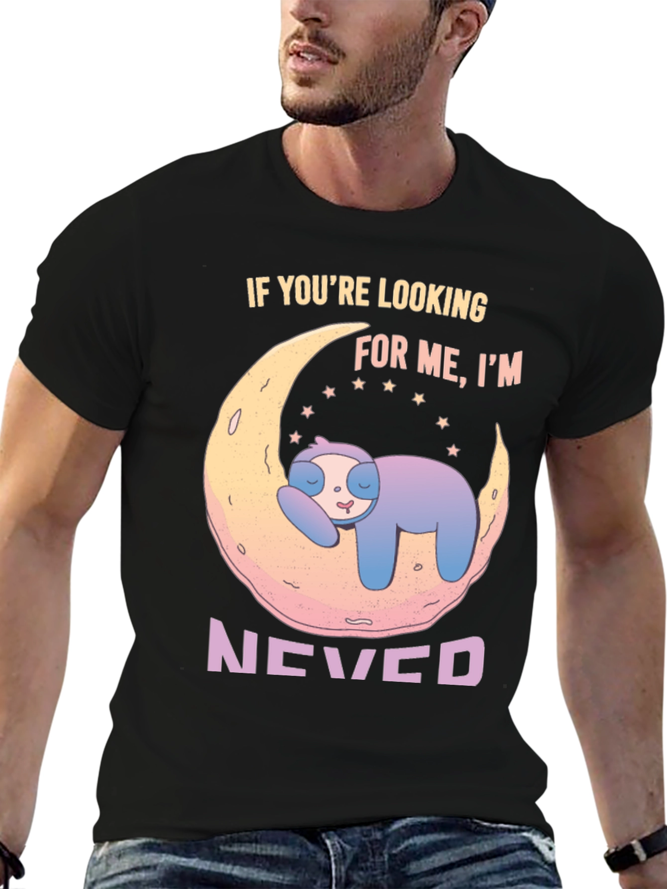 Lazy Sloth Moon Graphic Tee - Never Found!