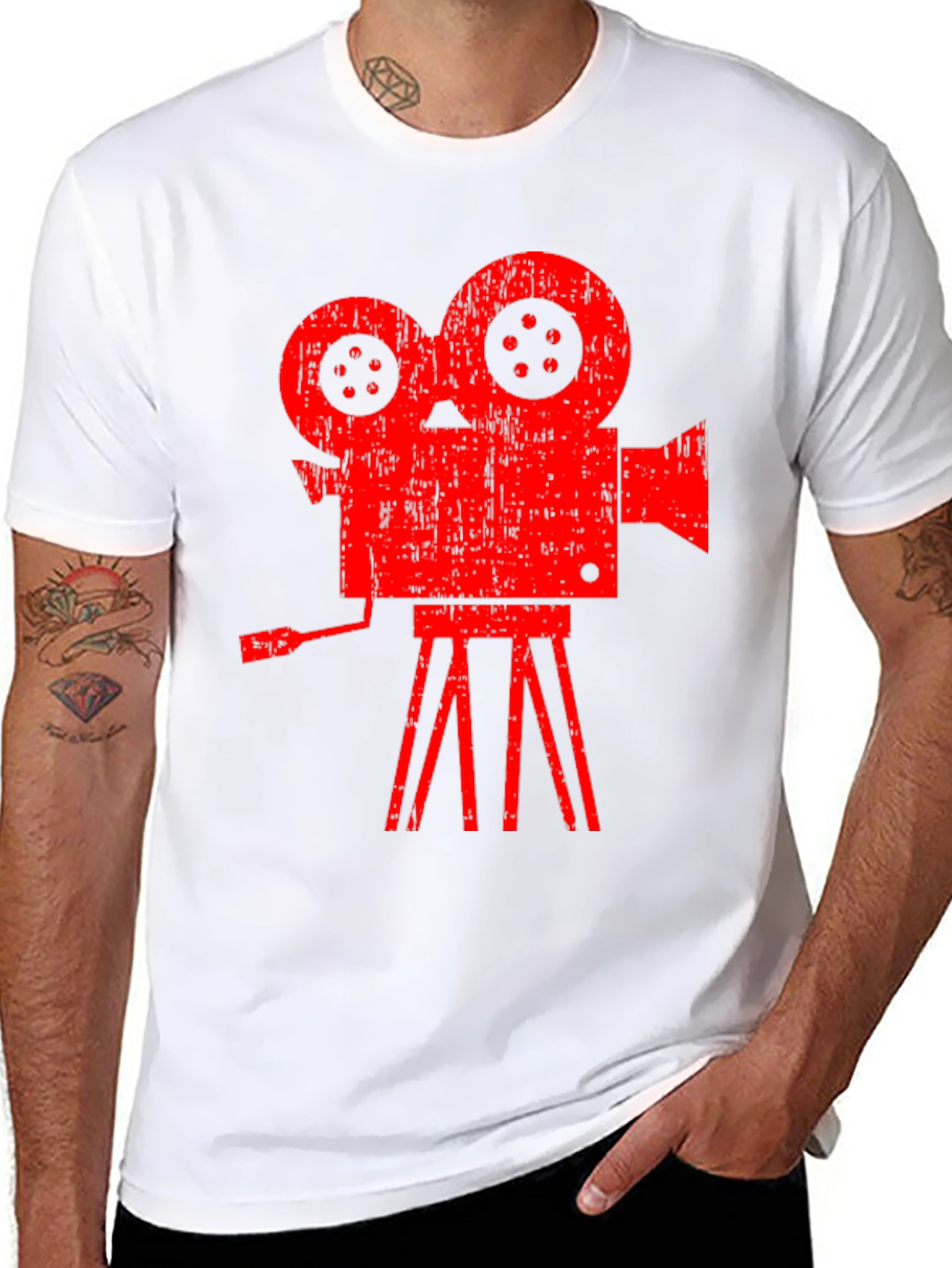 Retro Movie Camera Graphic T-Shirt