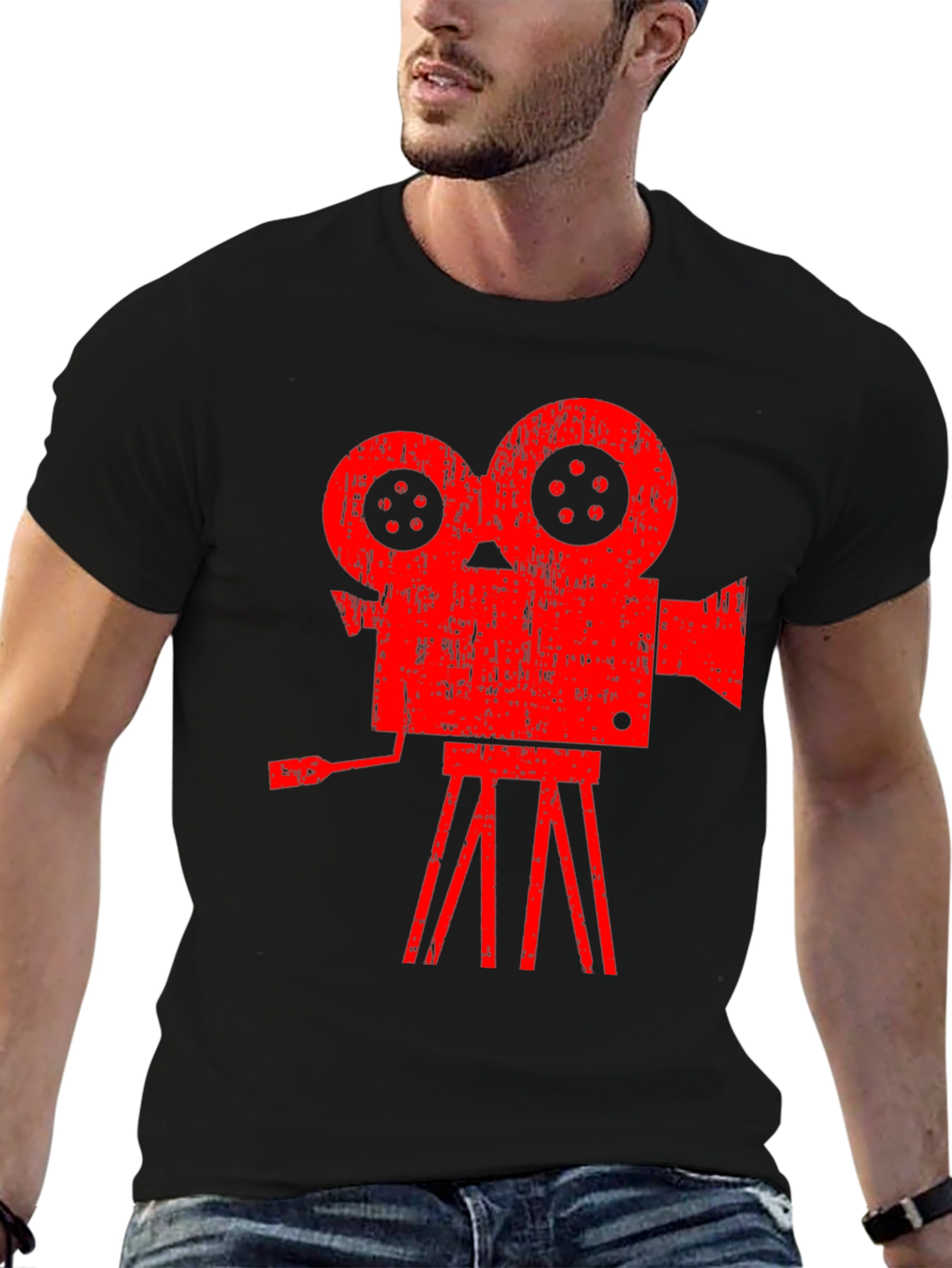 Retro Movie Camera Graphic T-Shirt