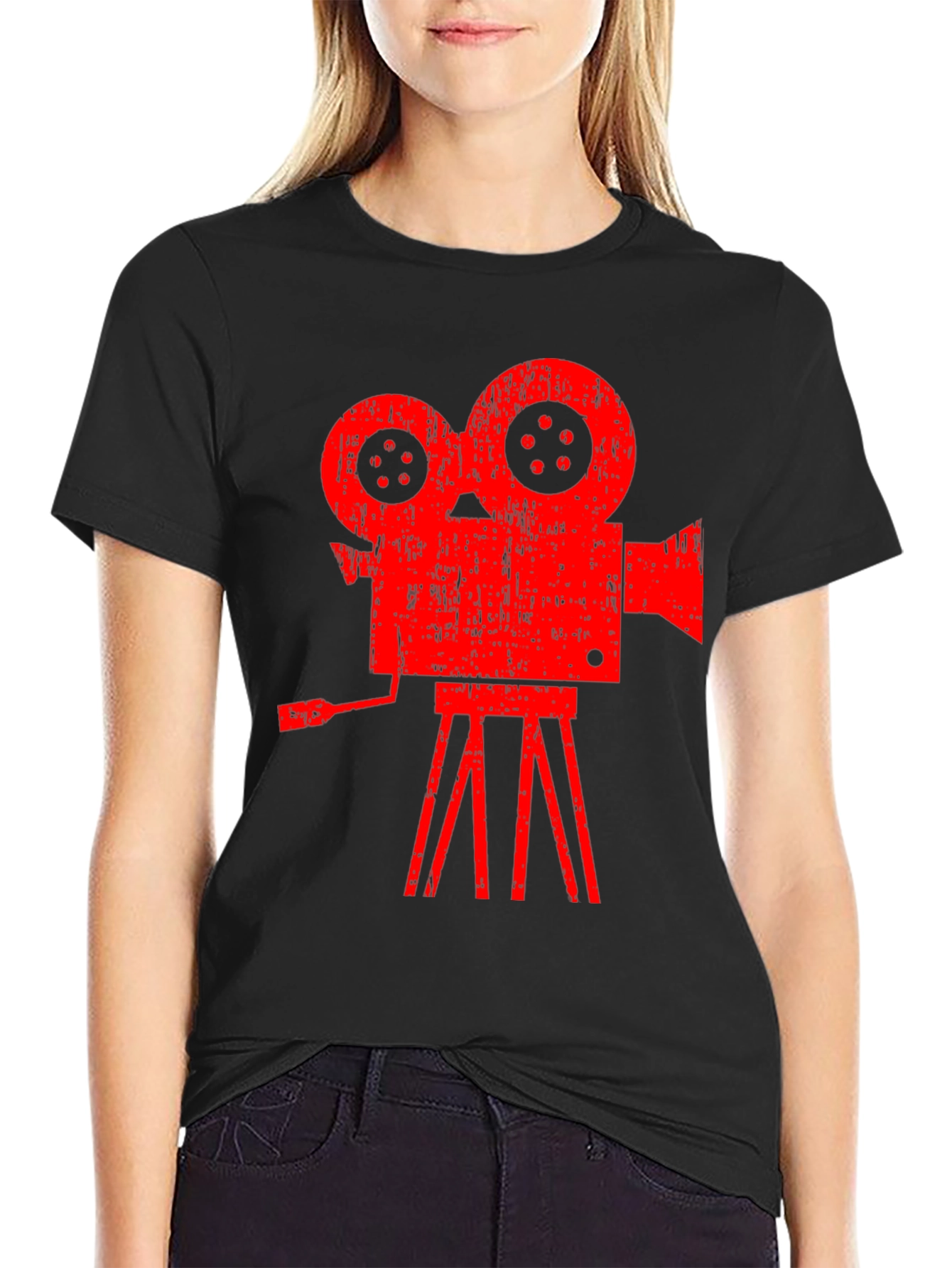 Retro Movie Camera Graphic T-Shirt