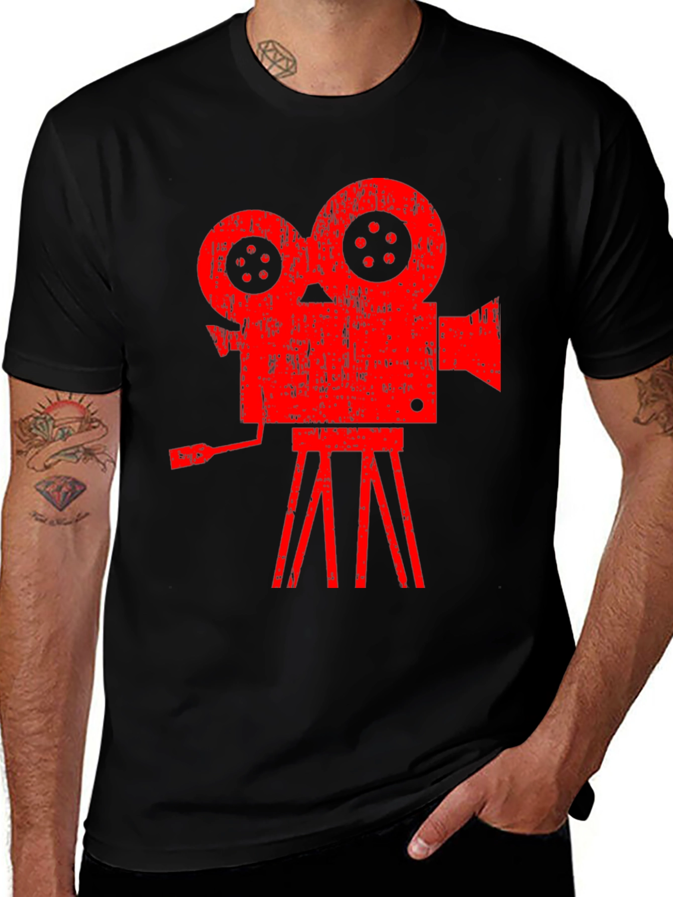 Retro Movie Camera Graphic T-Shirt