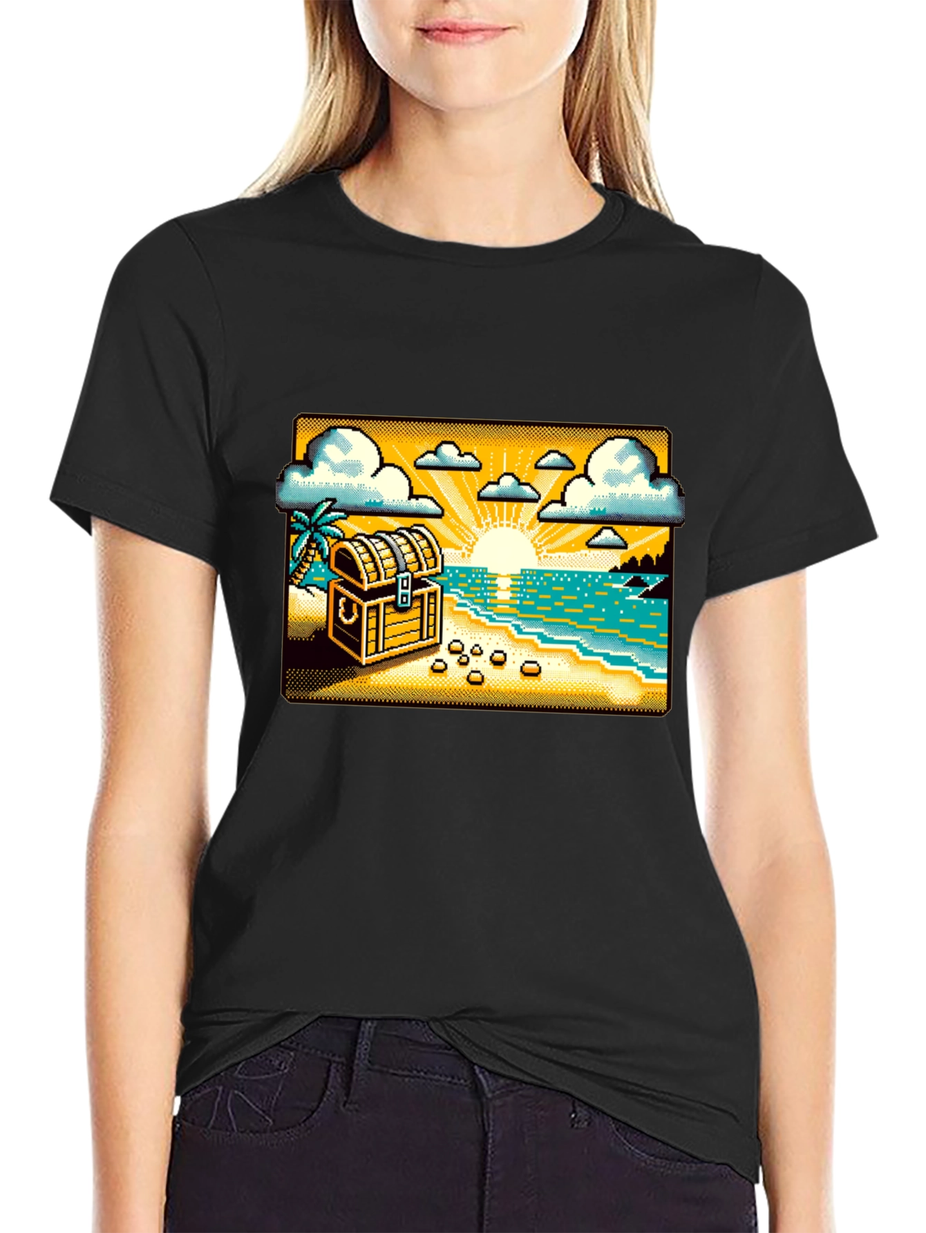 Pixel Treasure Beach T-Shirt