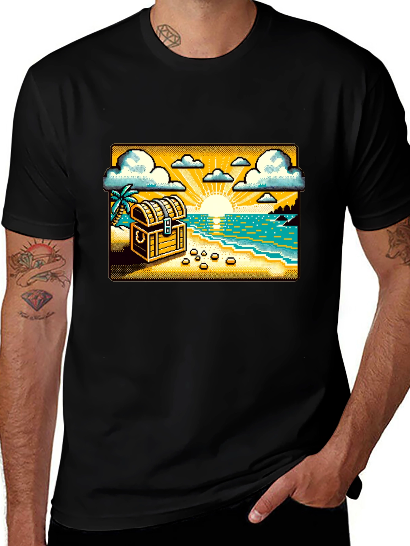 Pixel Treasure Beach T-Shirt