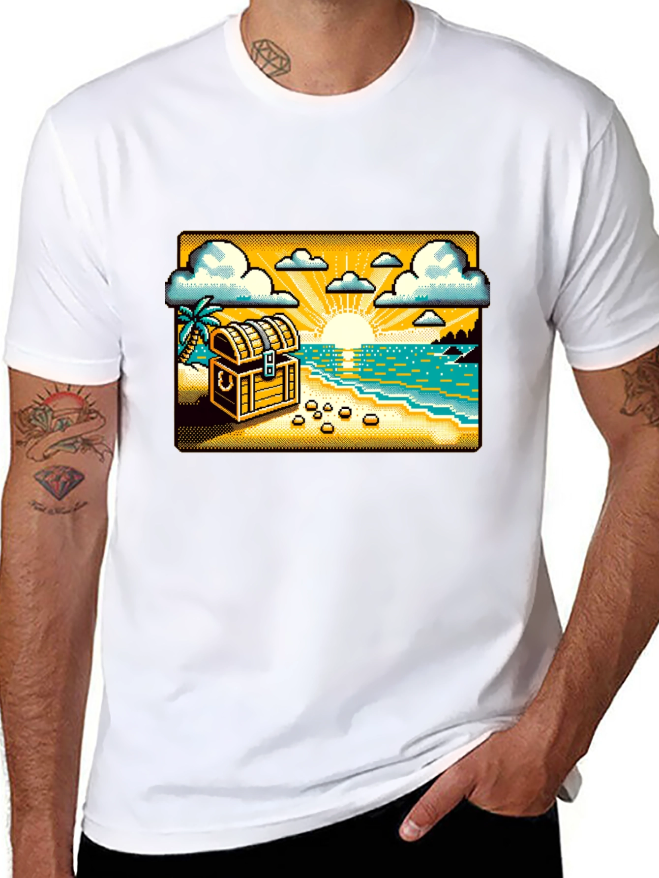 Pixel Treasure Beach T-Shirt