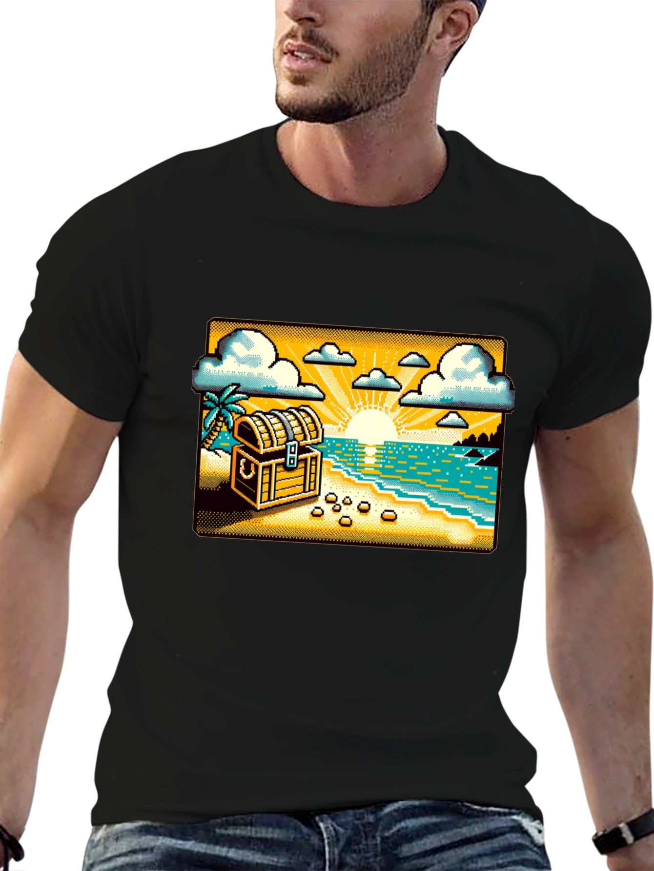 Pixel Treasure Beach T-Shirt