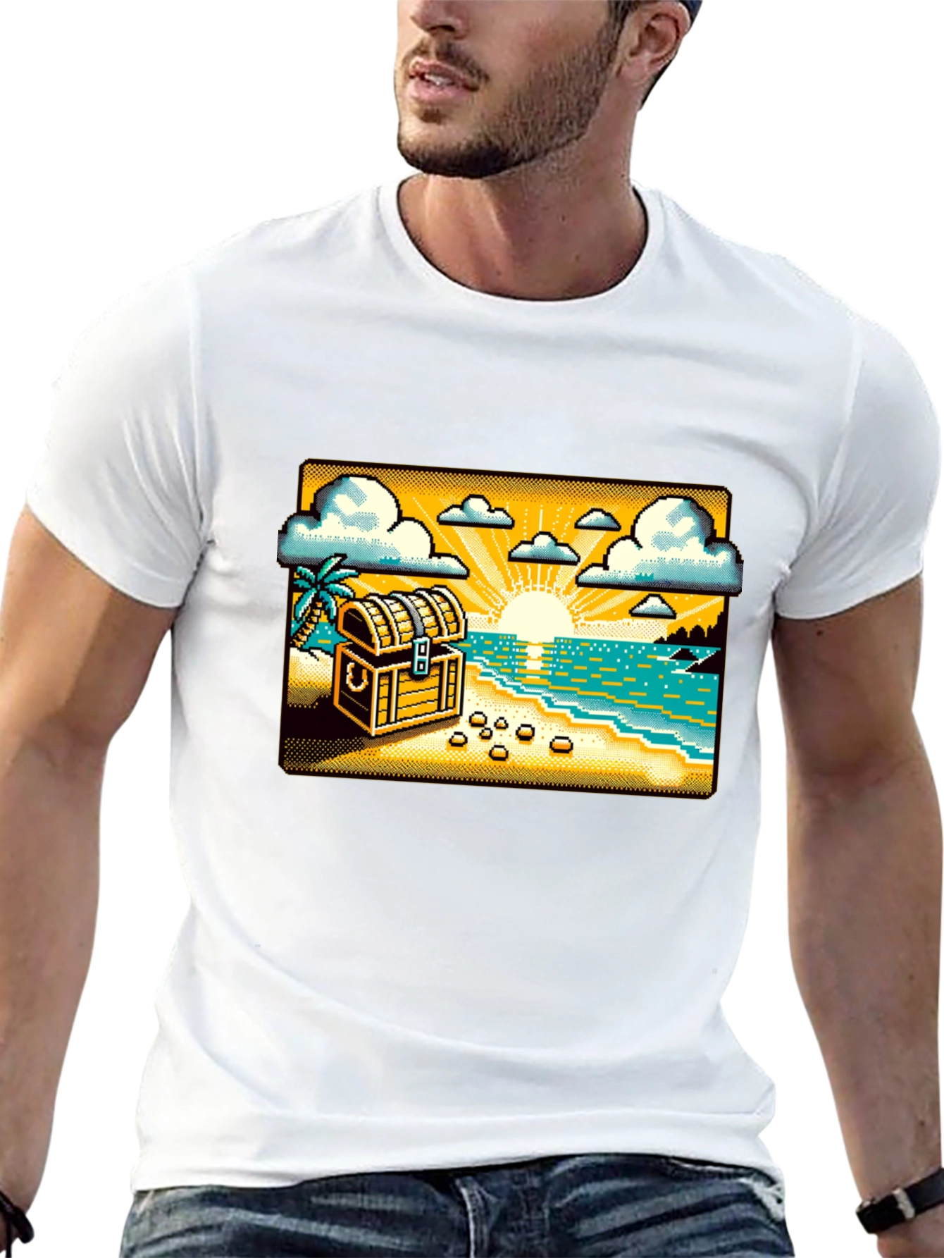 Pixel Treasure Beach T-Shirt