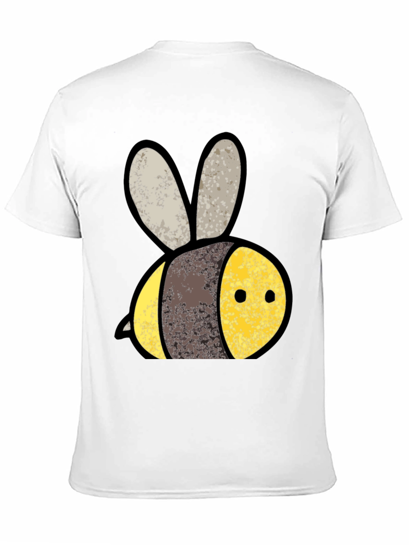 Cute Bee Graphic Tee - Black Cotton T-Shirt
