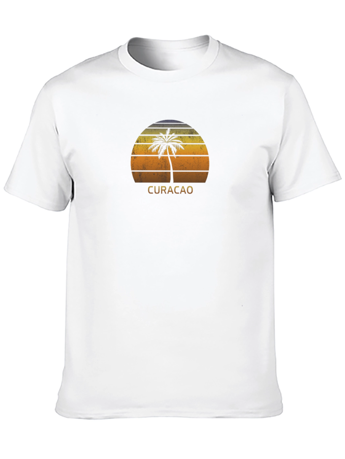 Curacao Palm Tree Sunset Graphic Tee - Black